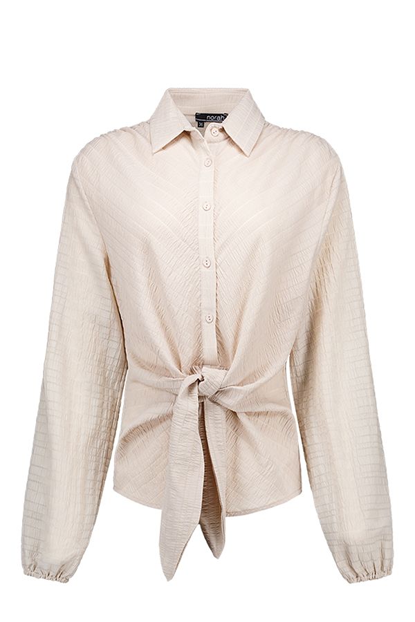 Norah Zandkleurige blouse met strikdetail sand 215878-110