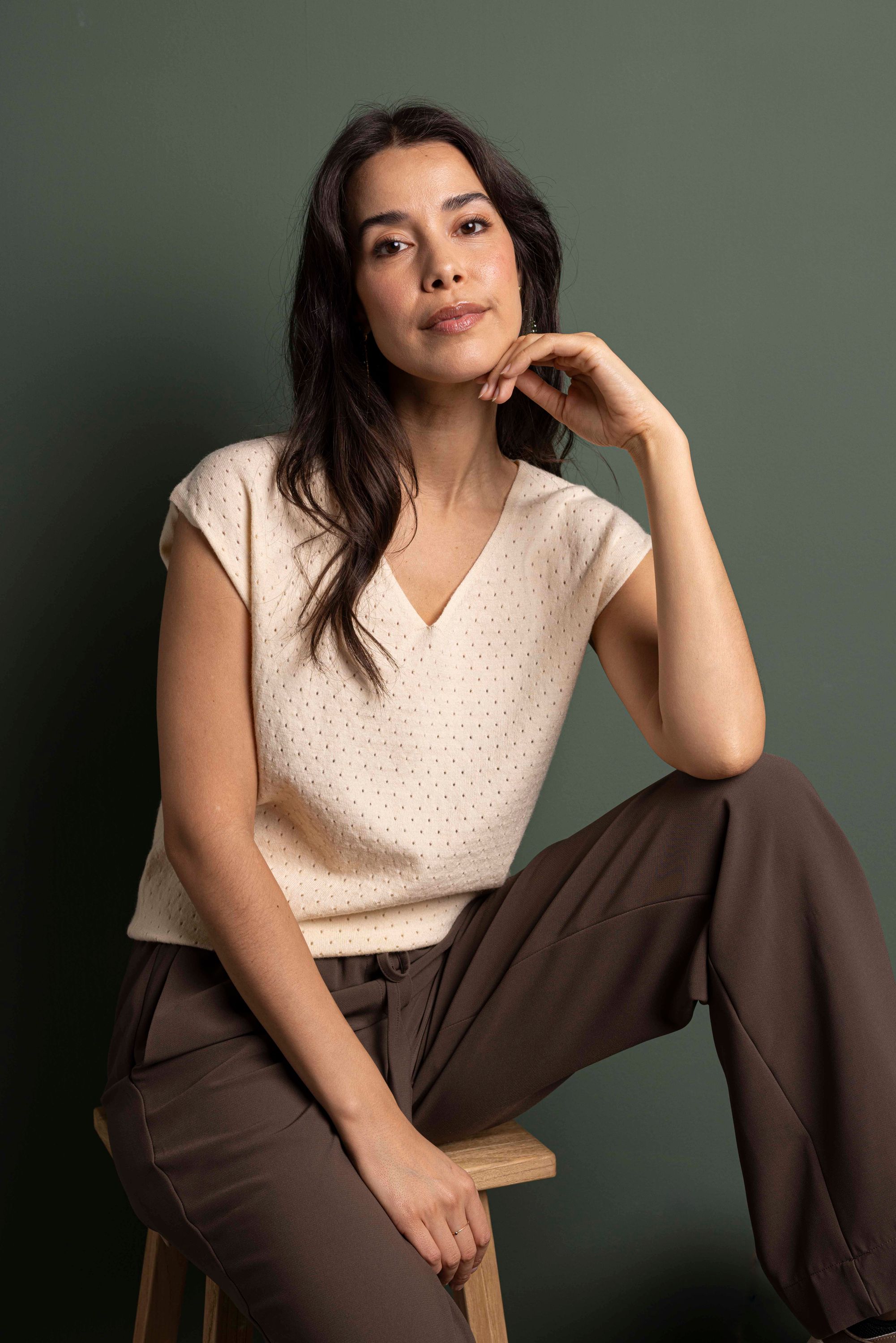 Norah Fijngebreide ecru trui ecru 215884-102