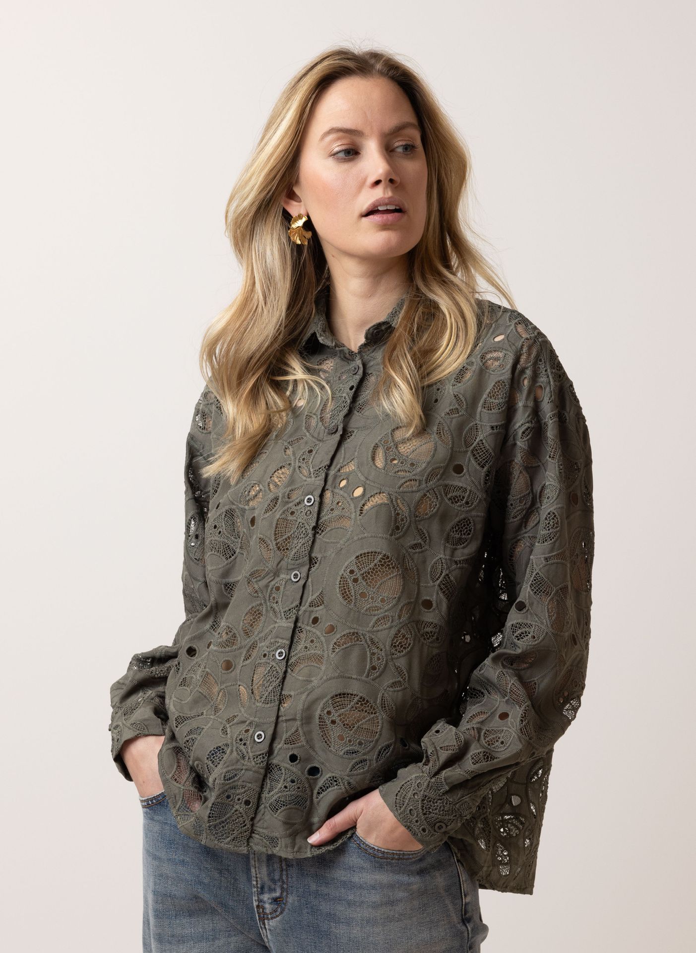 Norah Groene blouse army green 215925-595