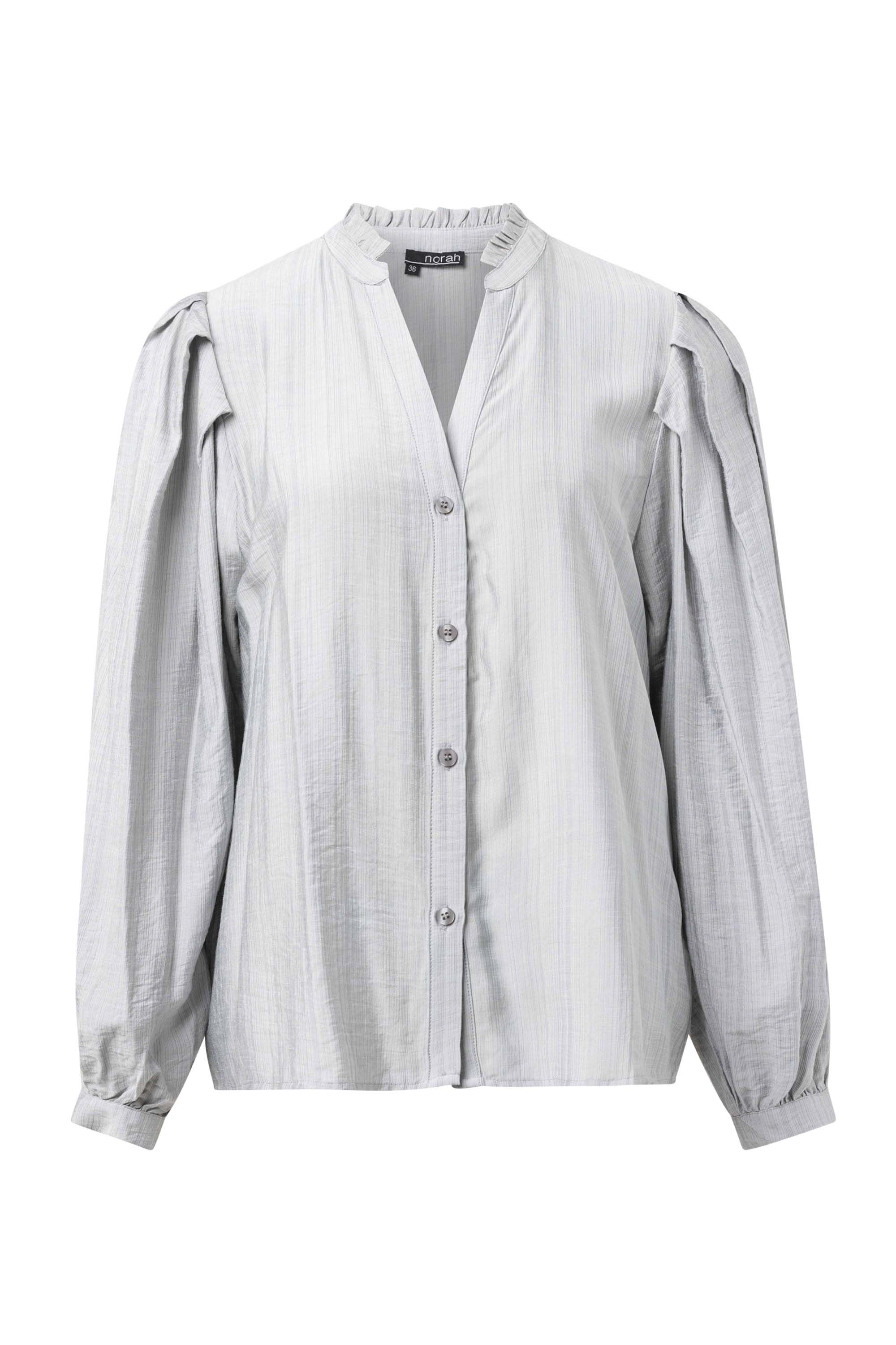 Norah Lichtgrijze blouse met subtiele strepen light grey multicolor 215940-060