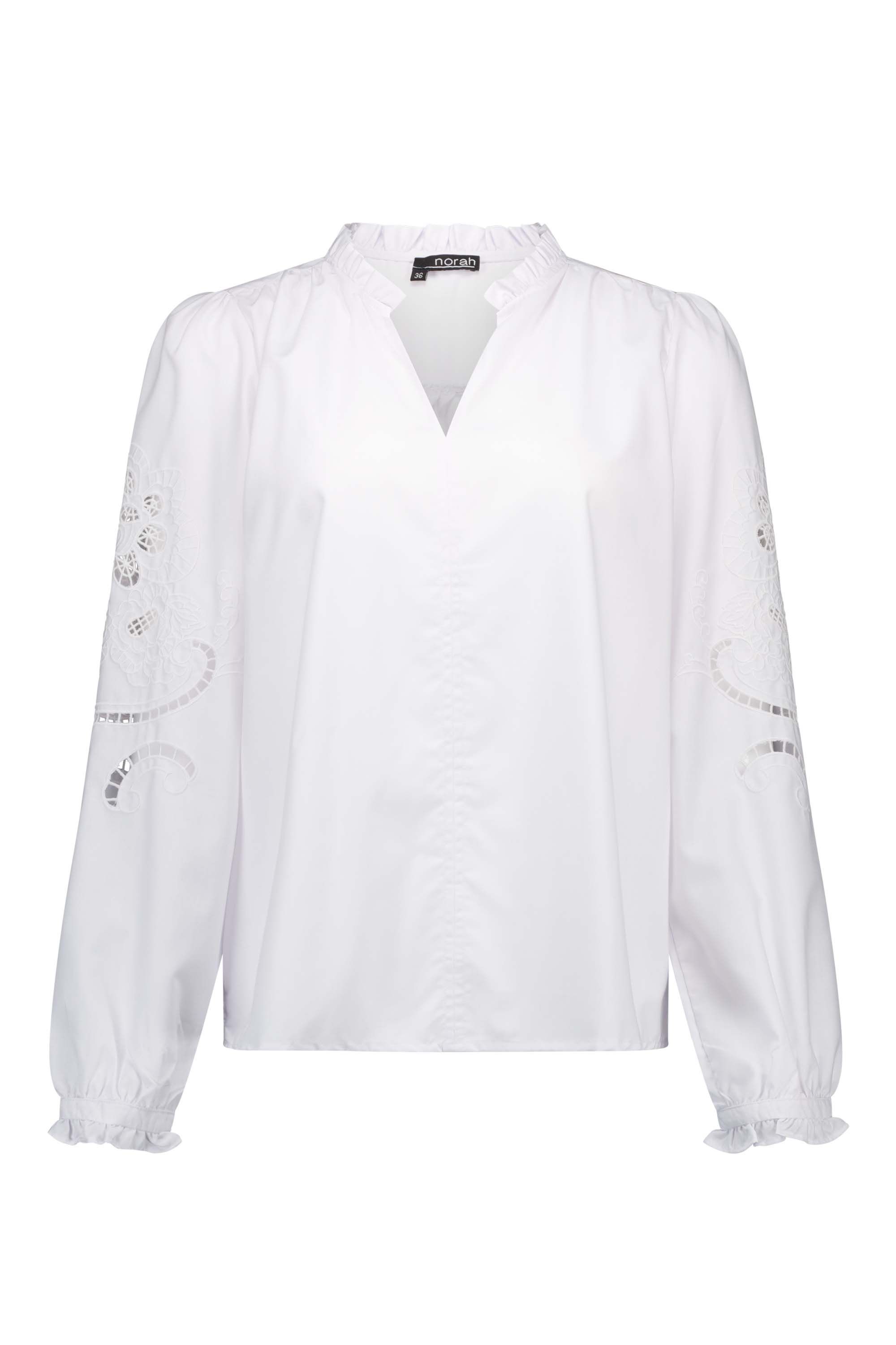 Norah Witte blouse met open borduursels white 215963-100