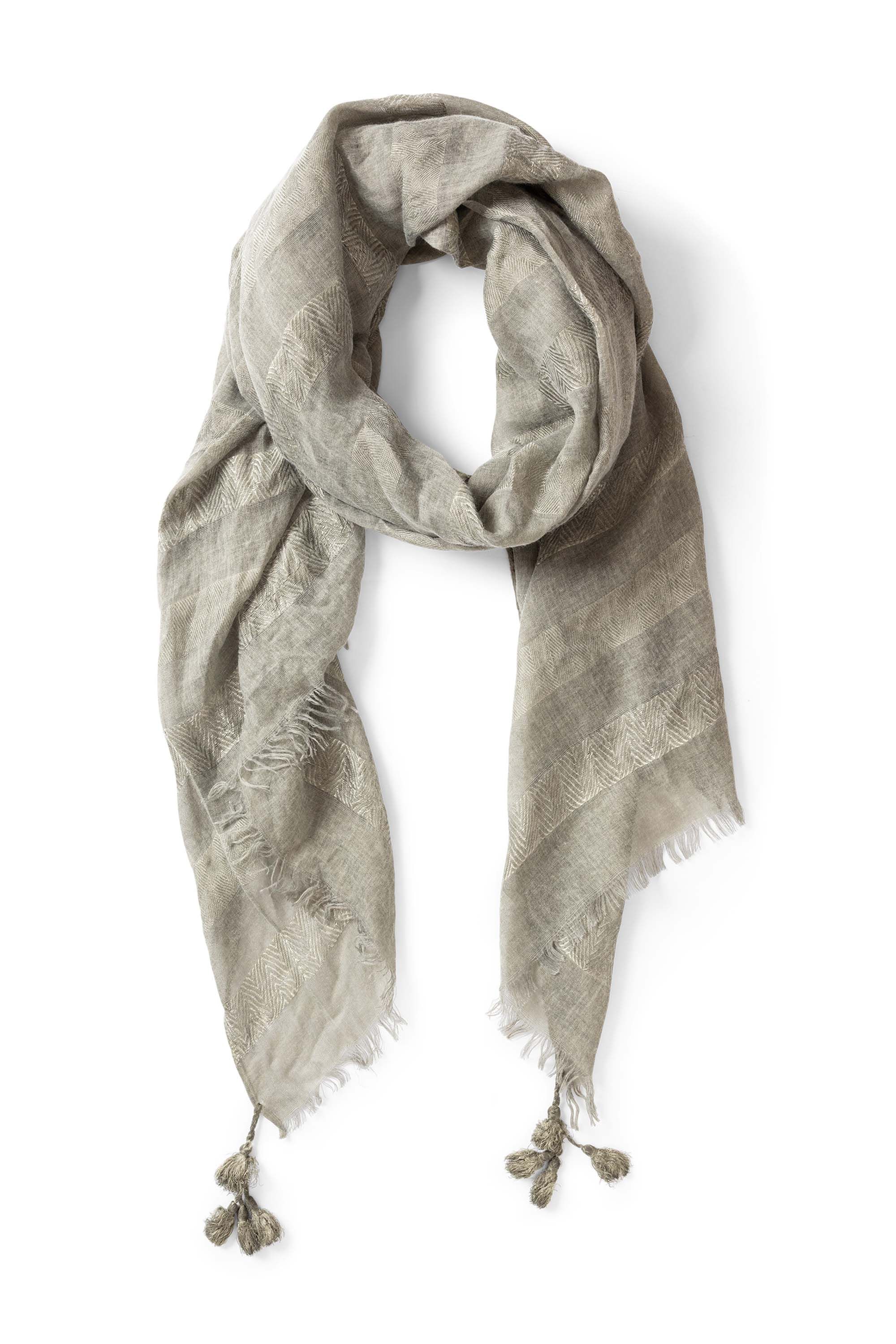 Norah Groene sjaal met kwasjes green 216000-500