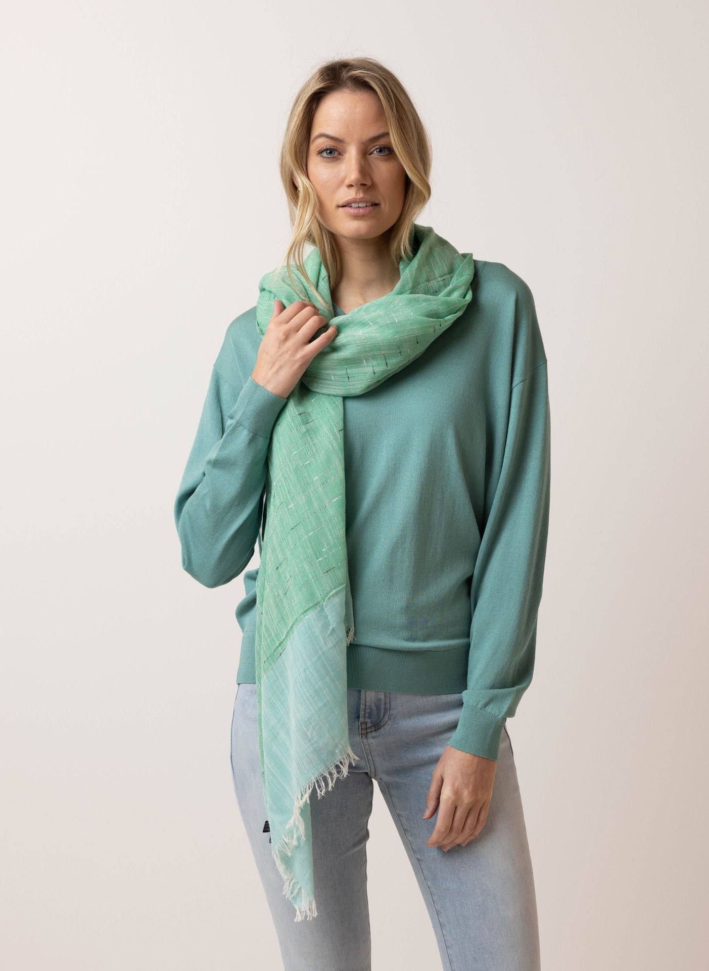 Norah Groene sjaal green multicolor 216005-520