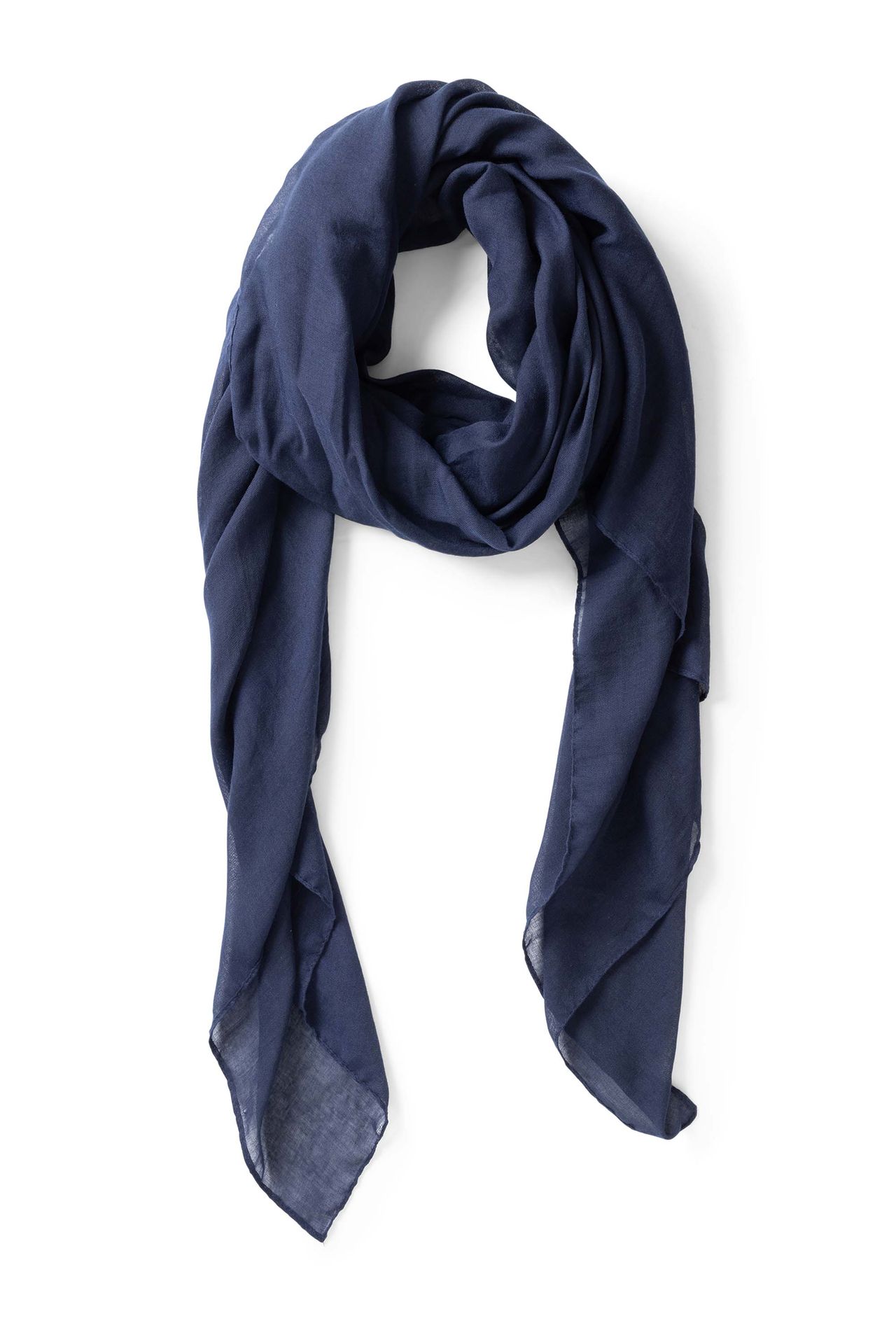 Norah Donkerblauwe sjaal met rafelrand dark blue 216027-499-ONE