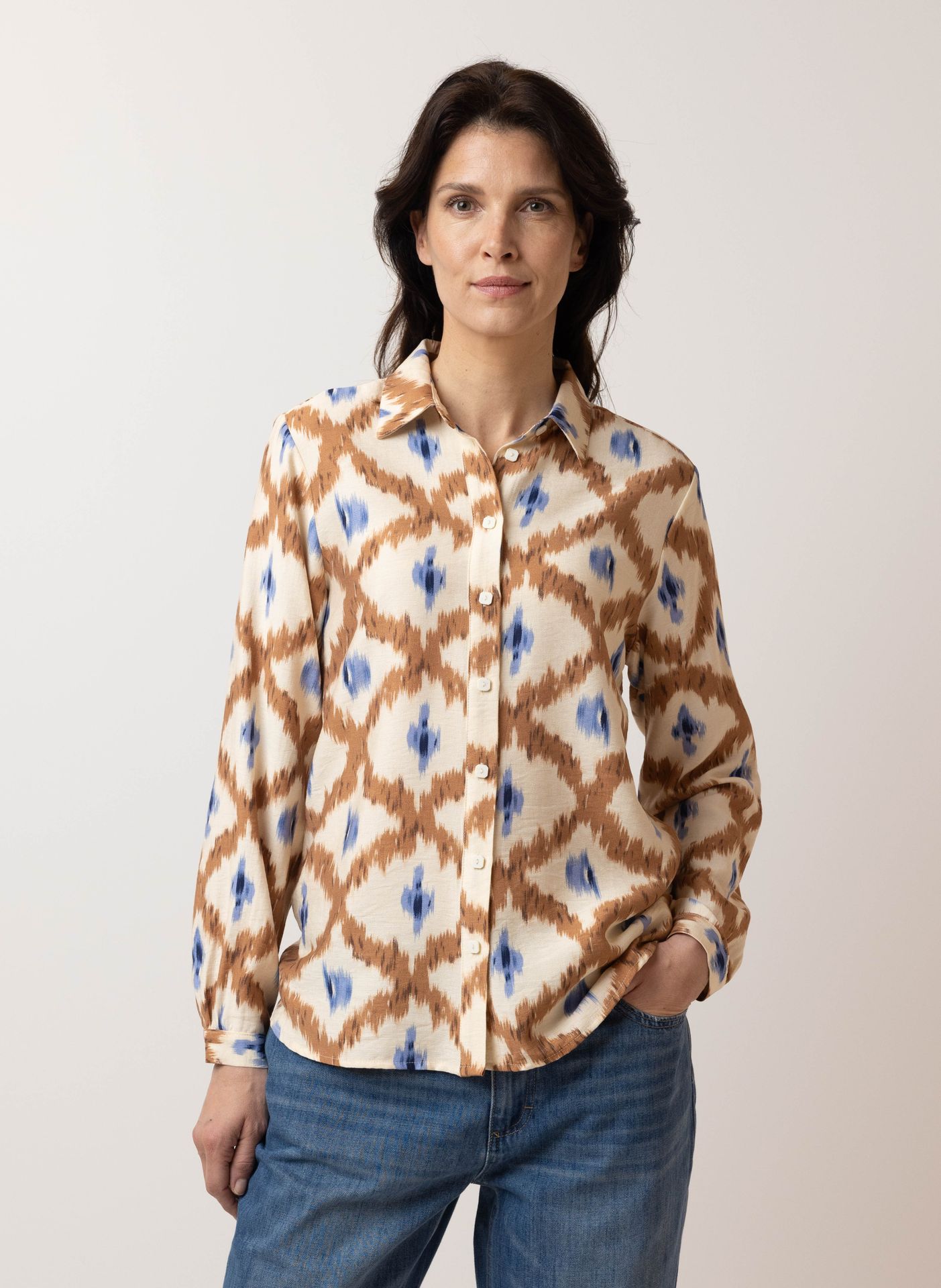 Norah Ecru blouse ecru/blue 216062-174