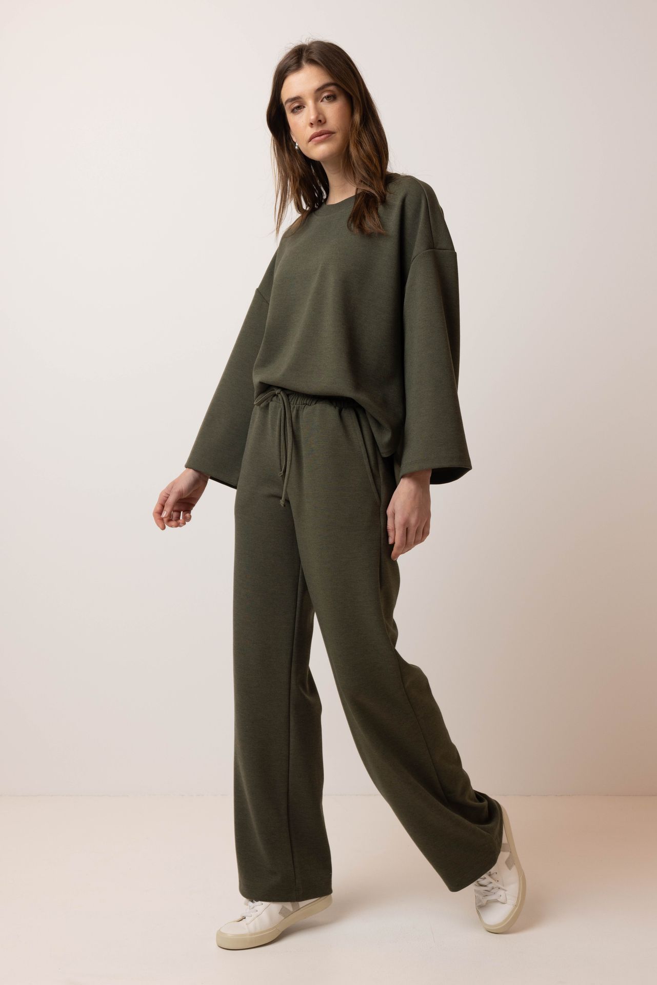 Norah Donkergroene broek army green 216084-595