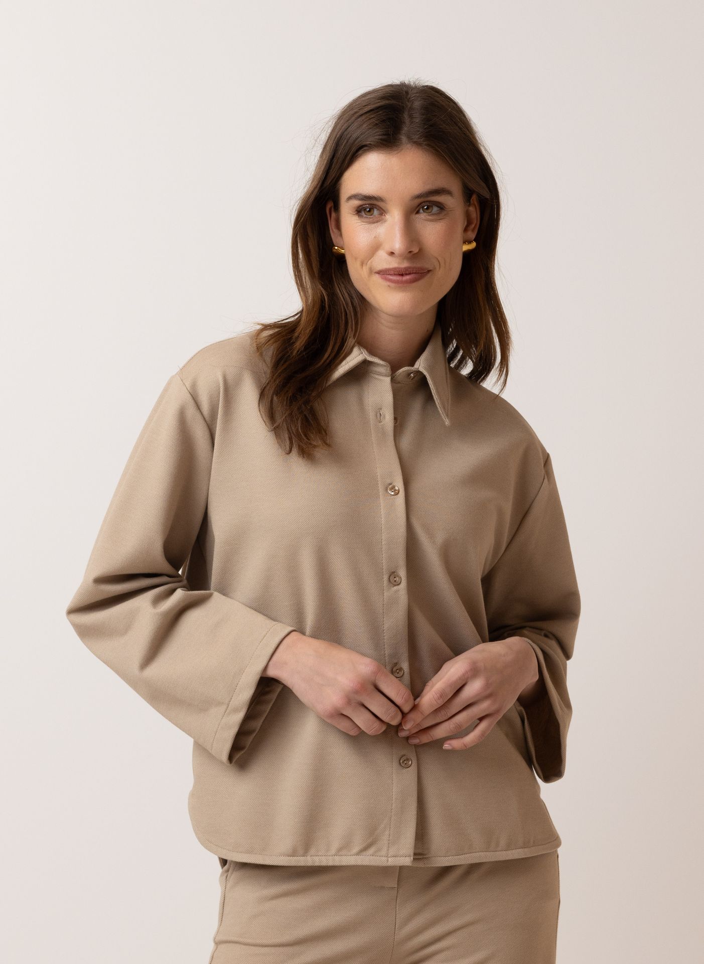 Norah Bruine blouse sand 216093-110