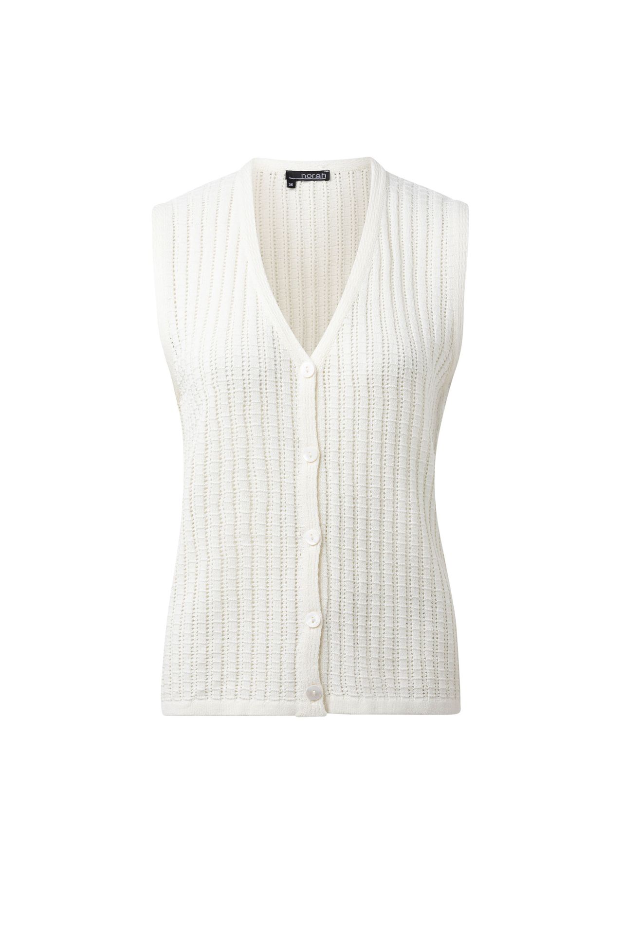 Norah Gebreid vest off-white 216107-101