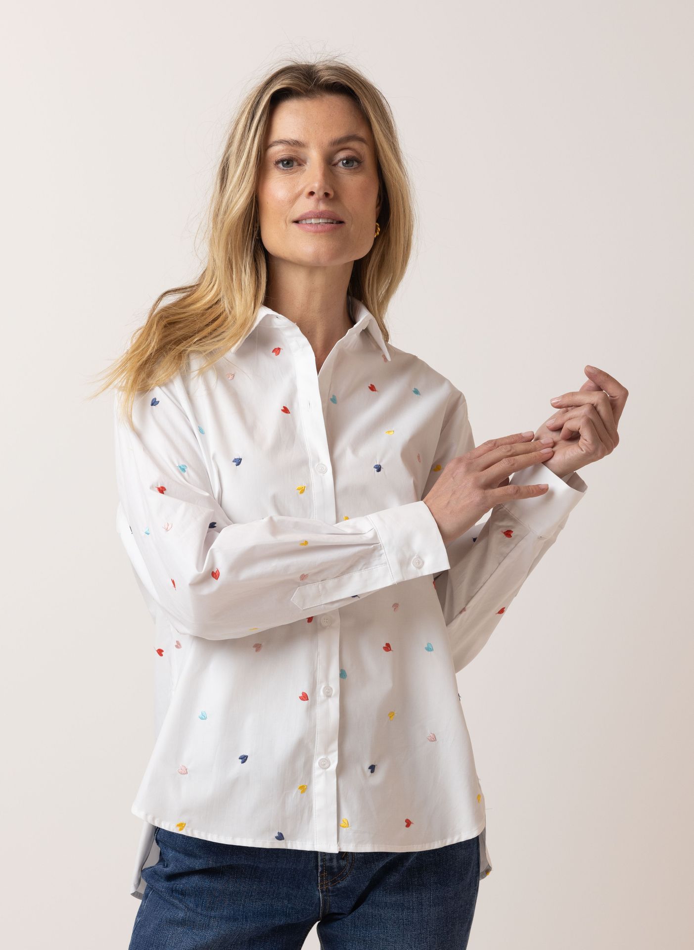 Norah Witte blouse met hartjes white multicolor 216120-120