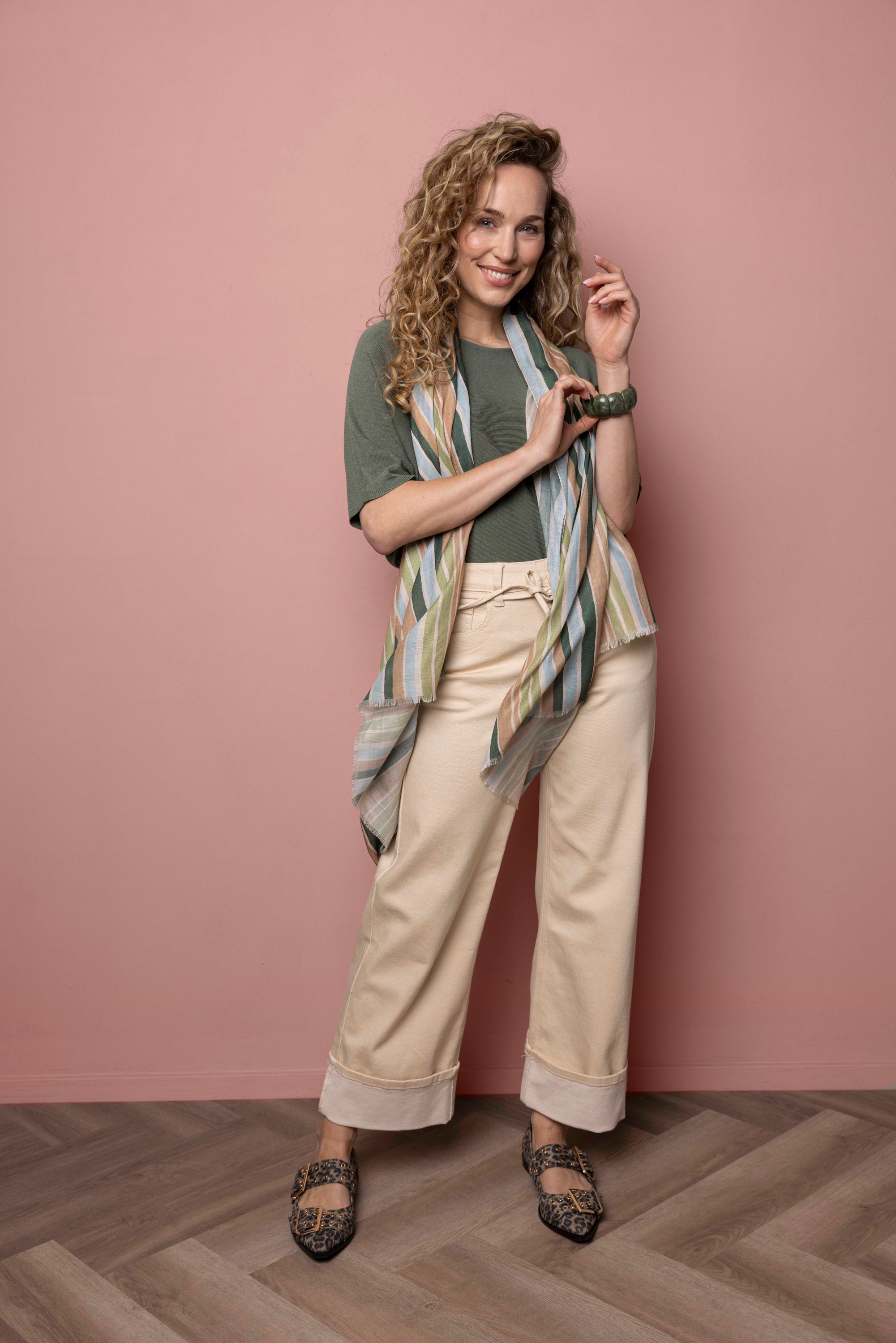 Norah Gestreepte kleurrijke sjaal blue multicolor 216148-420