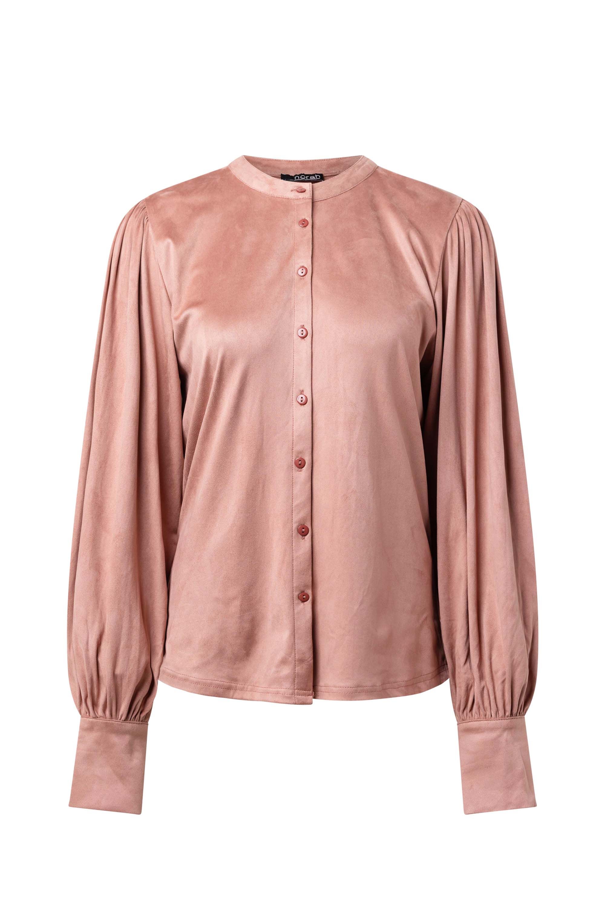 Norah Donkerroze suedine blouse dark rose 216187-998