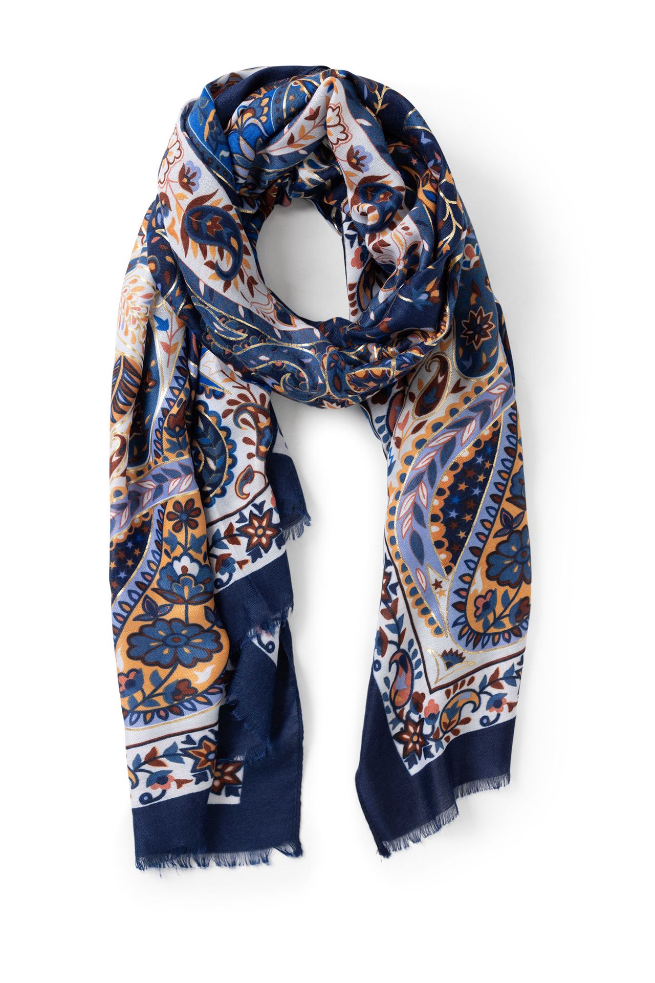 Norah Meerkleurige sjaal dark blue multicolor 216195-491