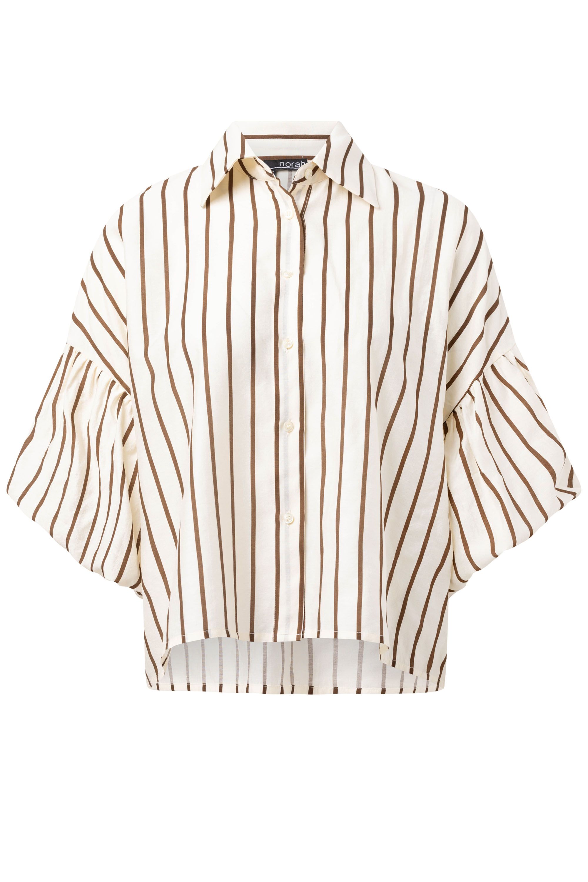 Norah Gestreepte ecru/bruine blouse ecru/brown 216217-172