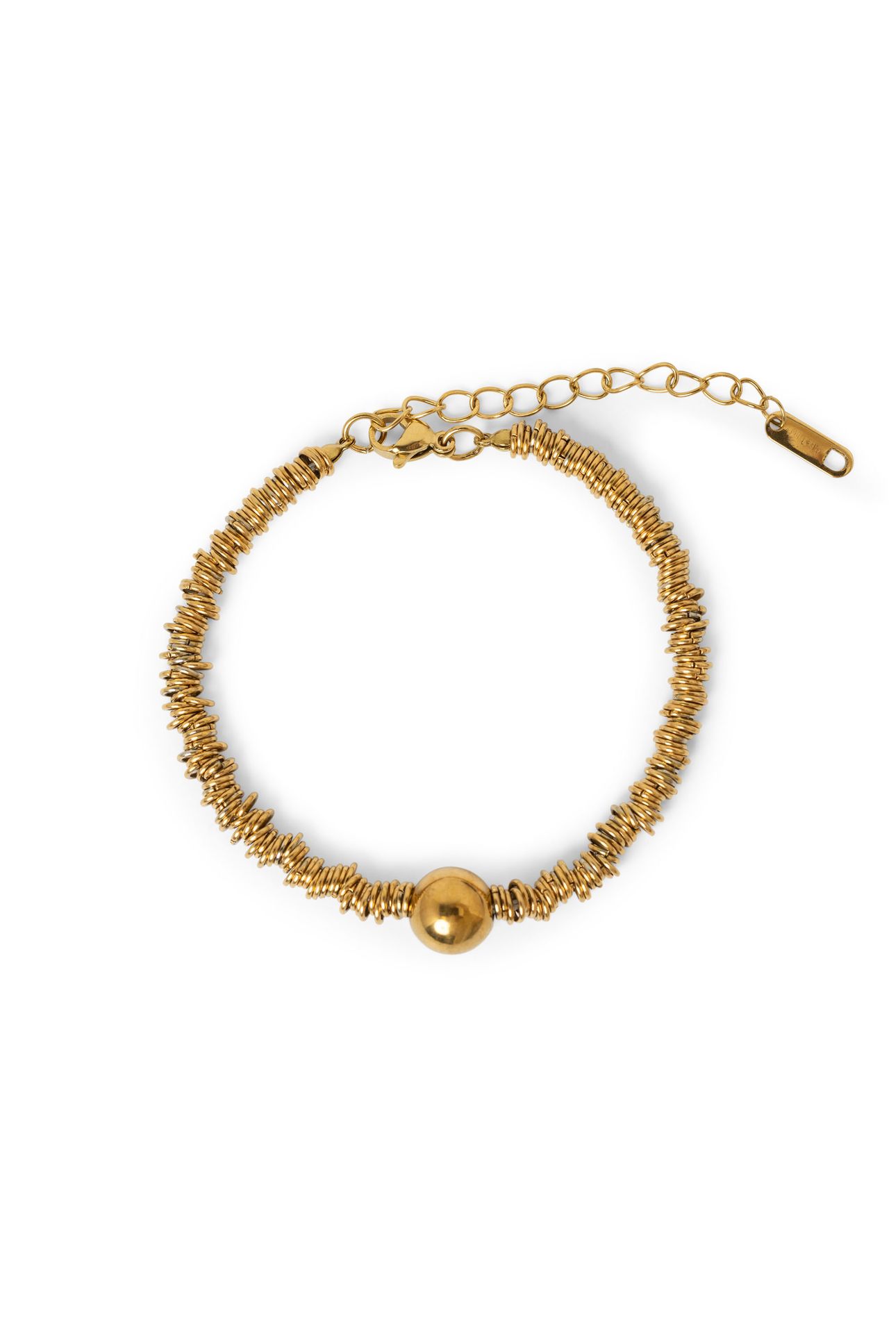 Norah Armband met ringetjes en een ronde bedel gold 216256-199