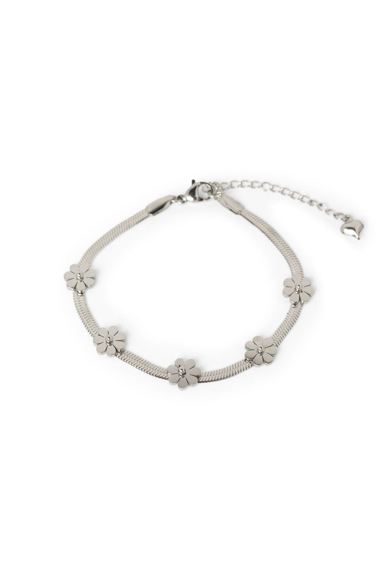 Norah Zilverkleurige armband met bloemen silver 216259-099