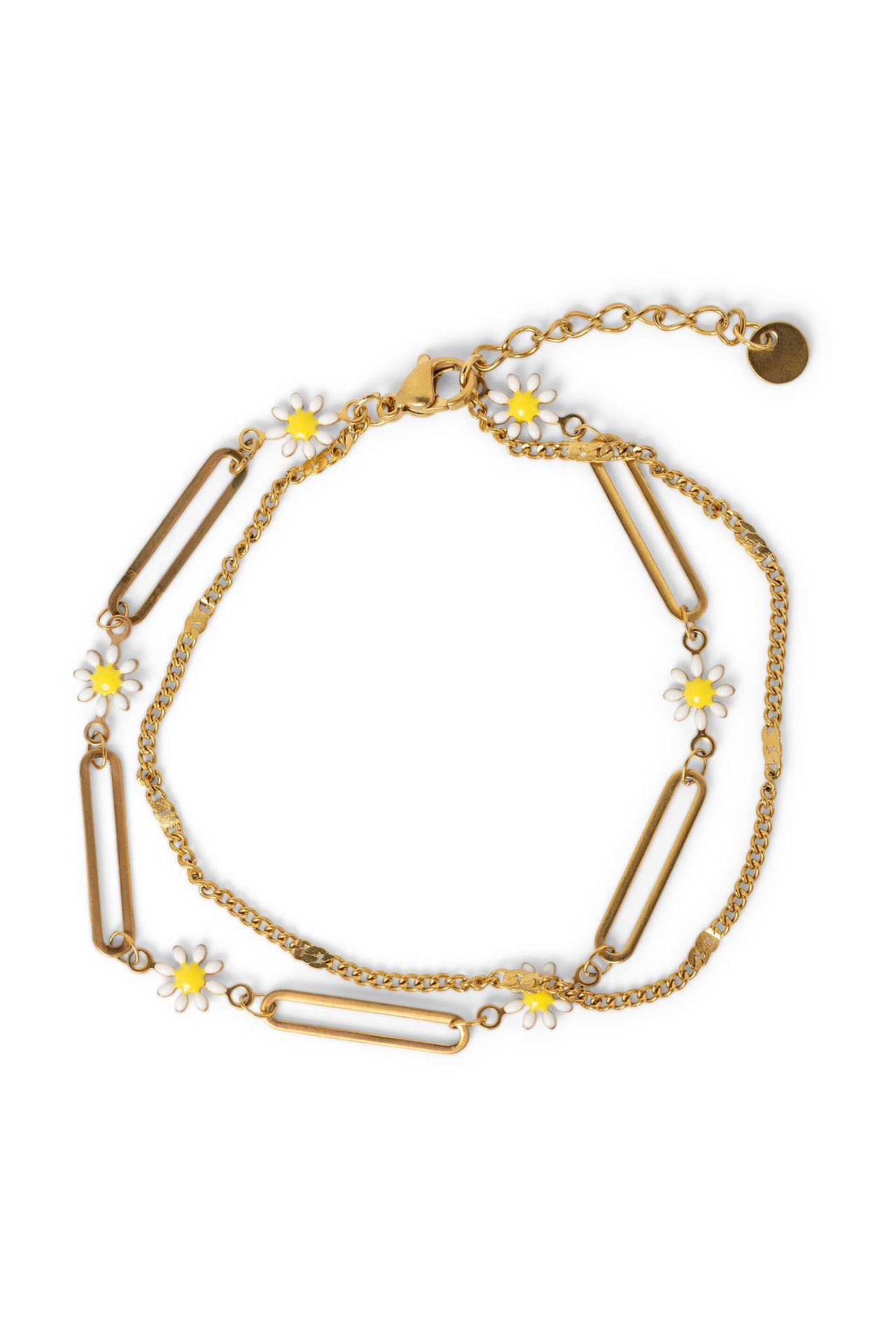 Norah Dubbele armband met bloemen gold 216274-199