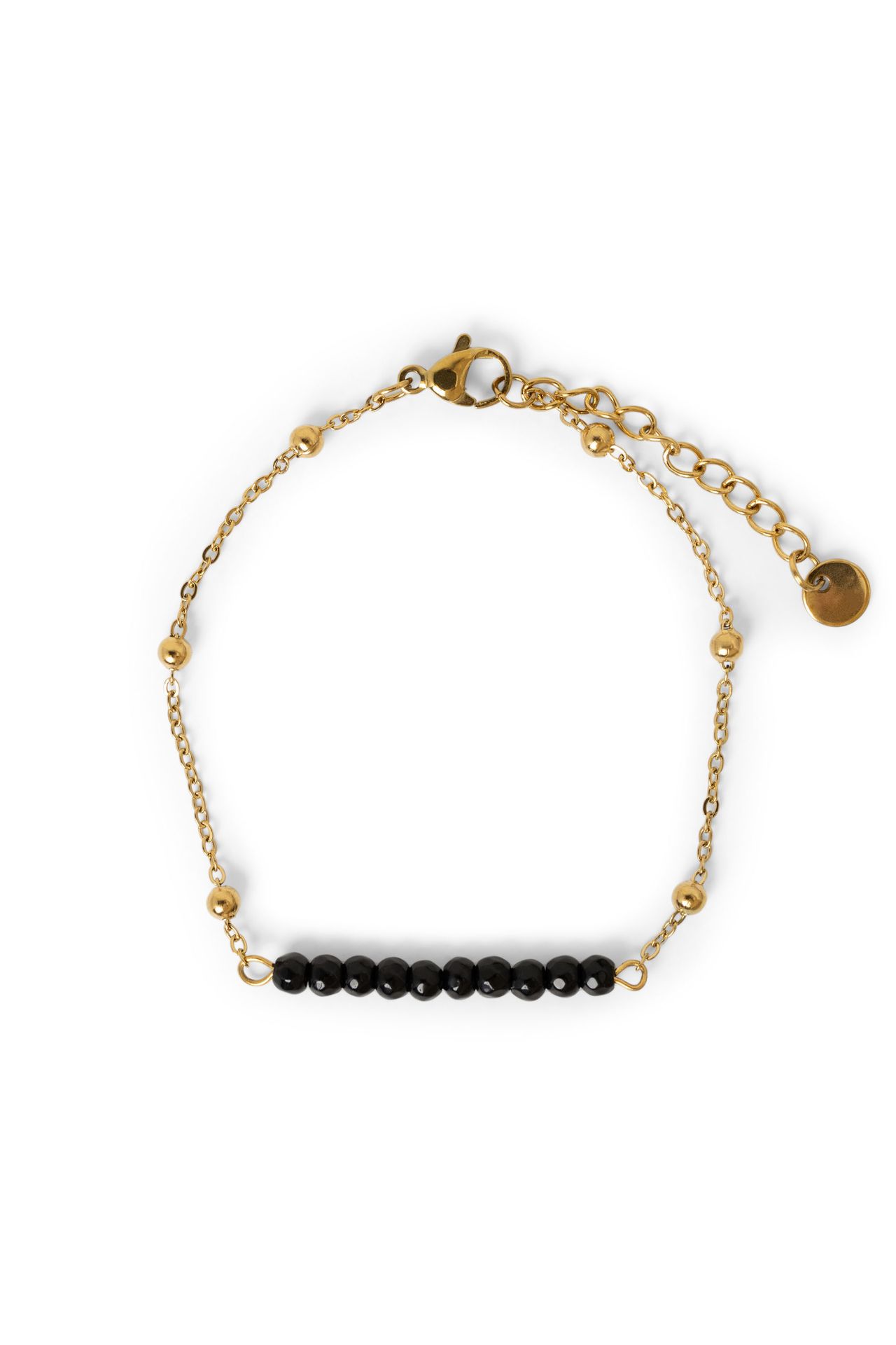 Norah Armband met zwarte kraaltjes gold 216283-199