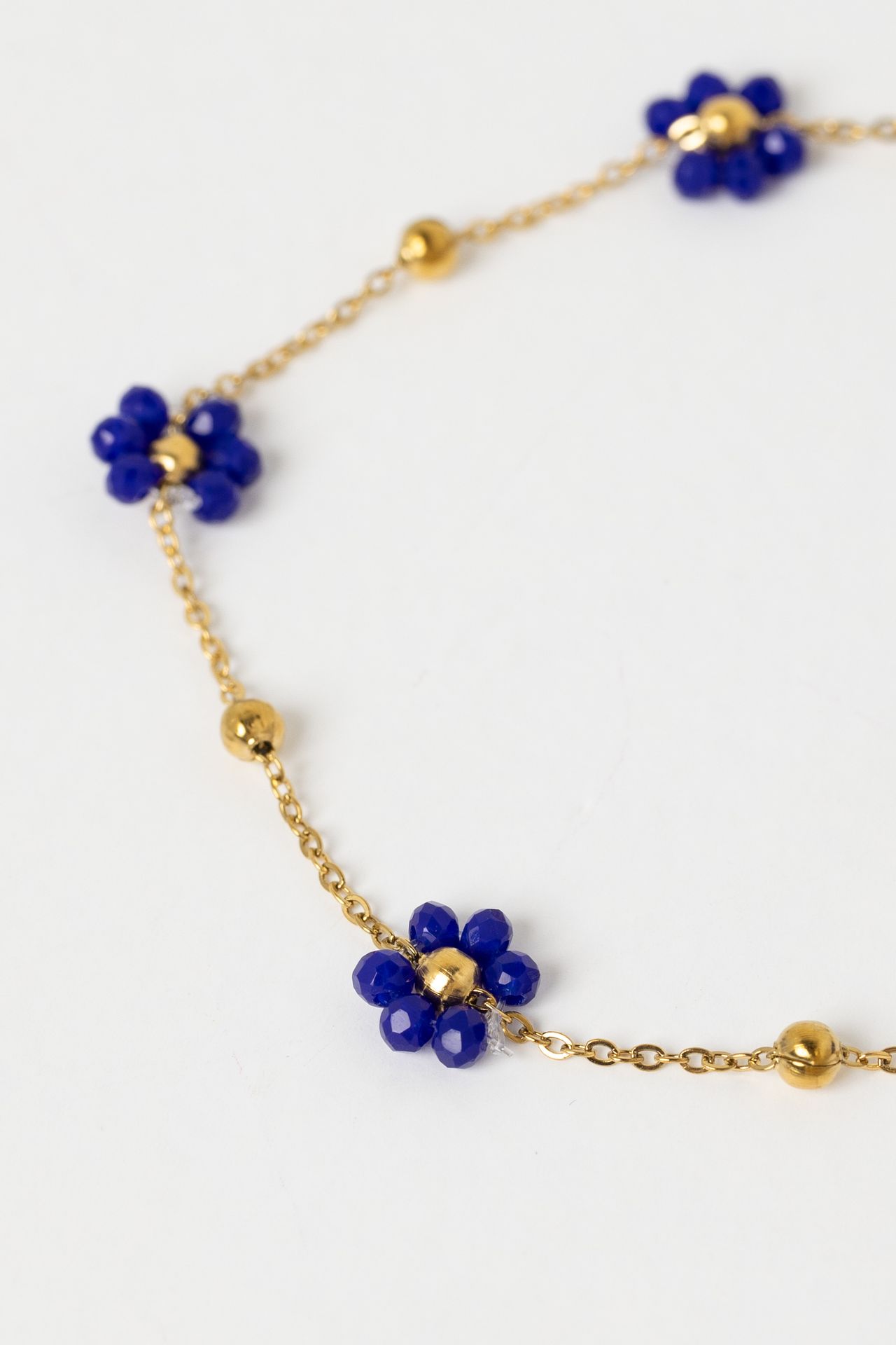 Norah Armband met blauwe bloemen gold 216285-199