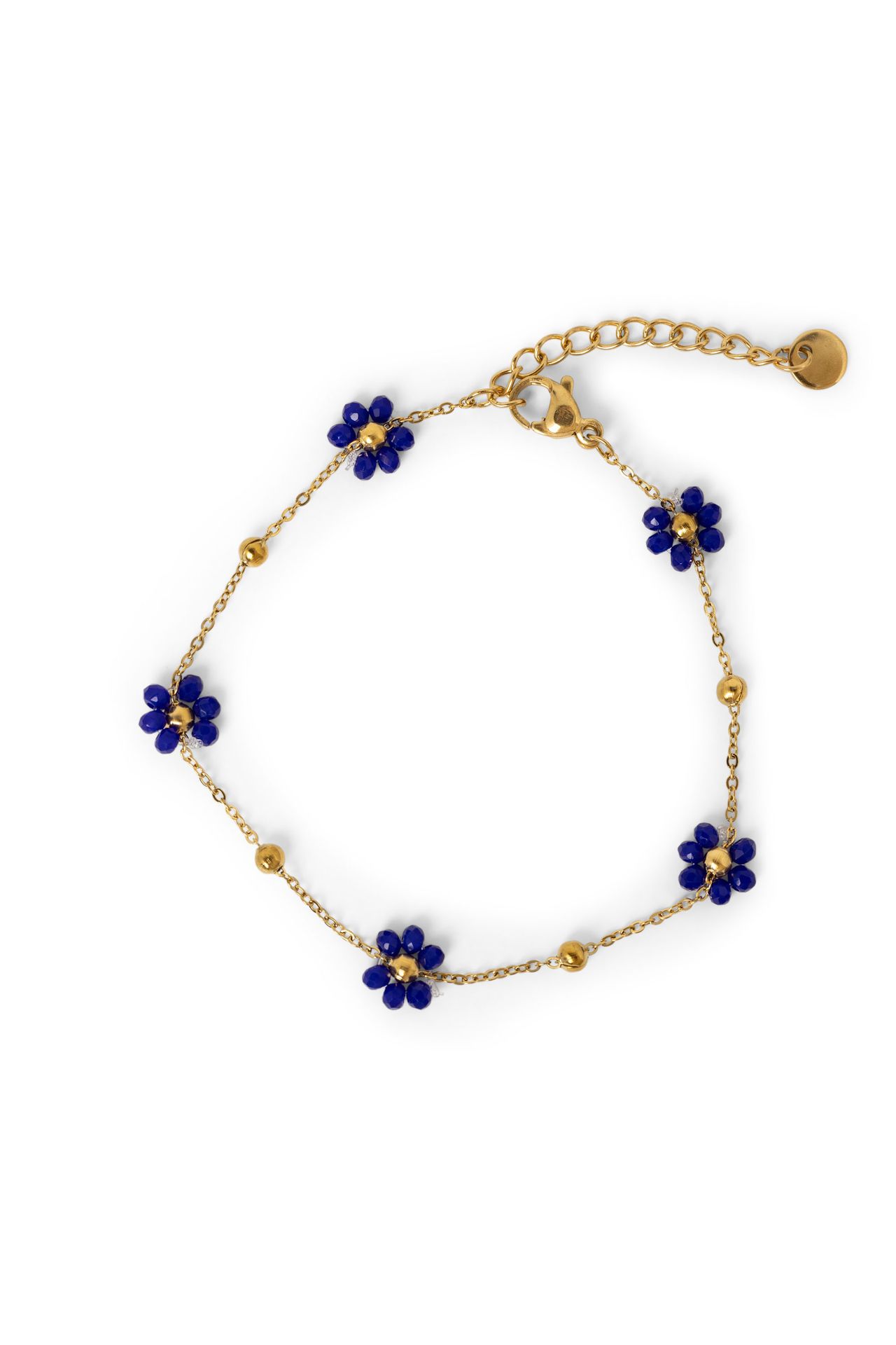 Norah Armband met blauwe bloemen gold 216285-199