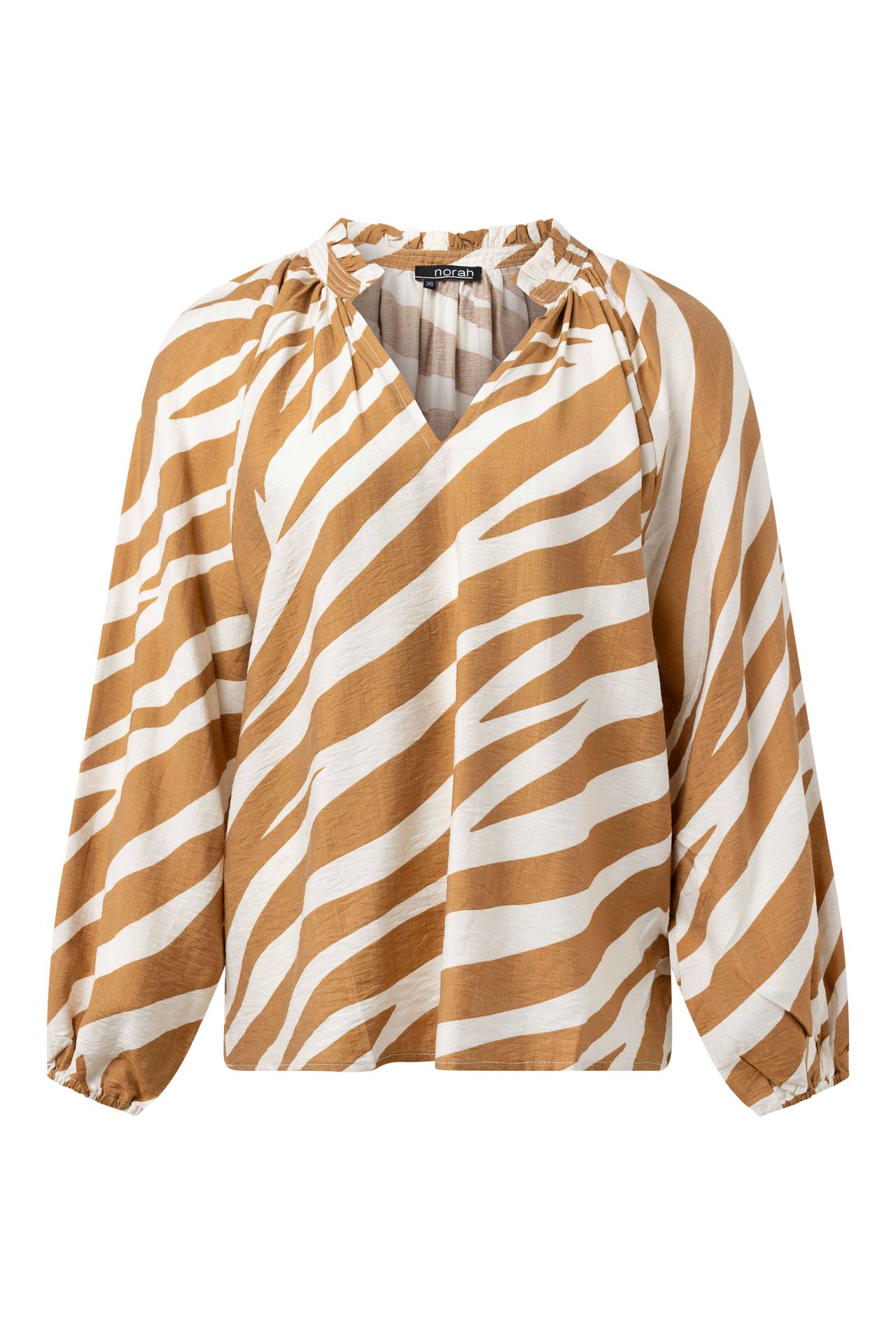 Norah Bruine blouse cognac multicolor 216309-281