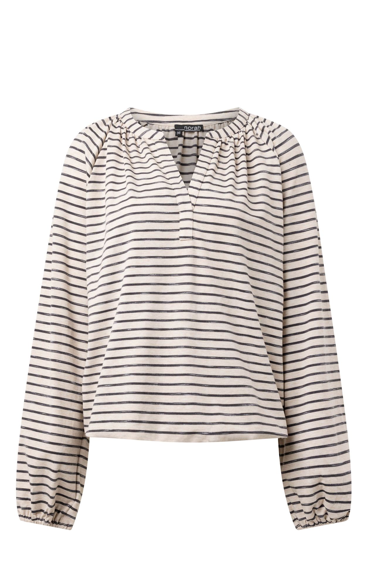 Norah Gestreept shirt sand/grey 216312-112