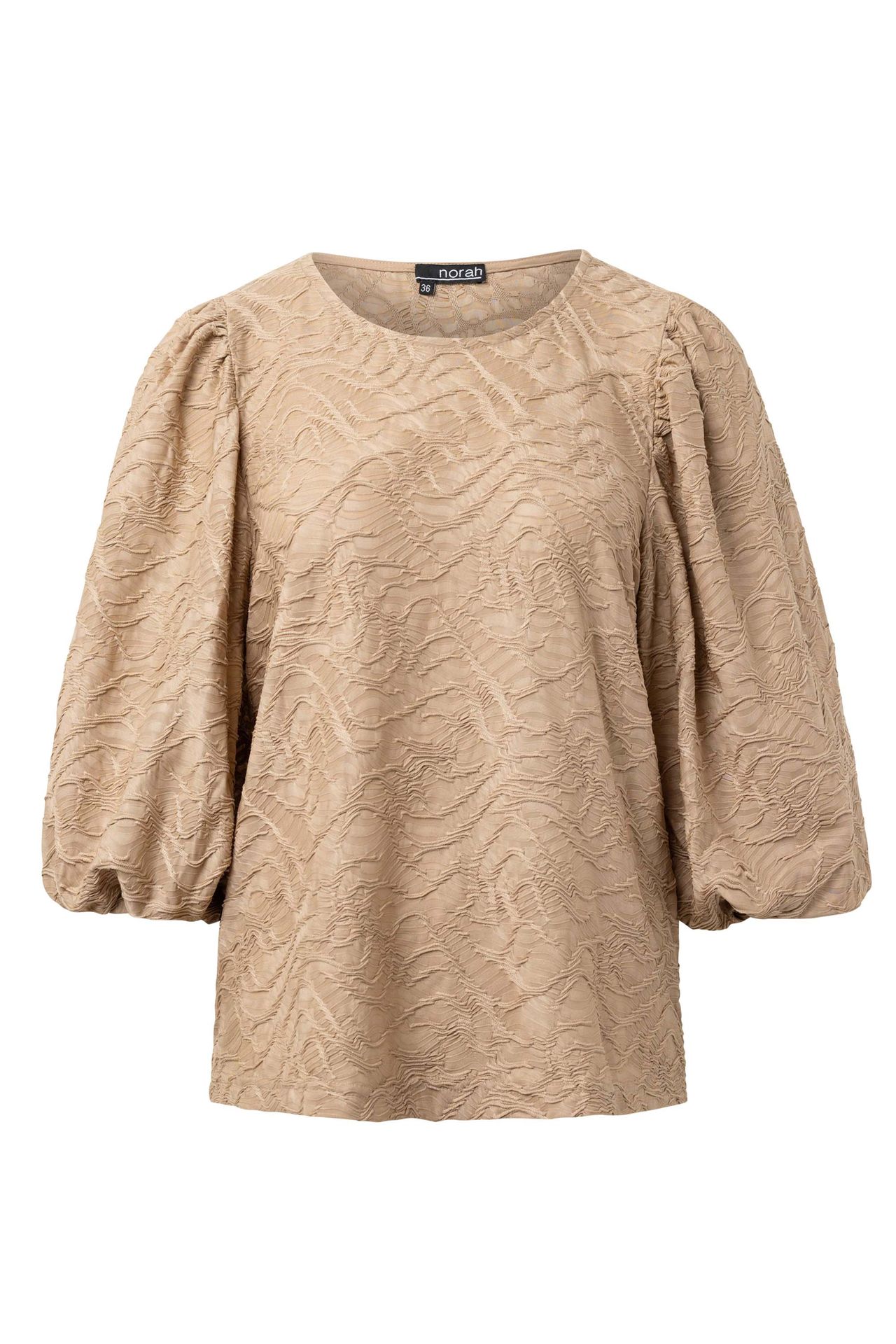 Norah Bruin shirt met structuur cognac 216321-280