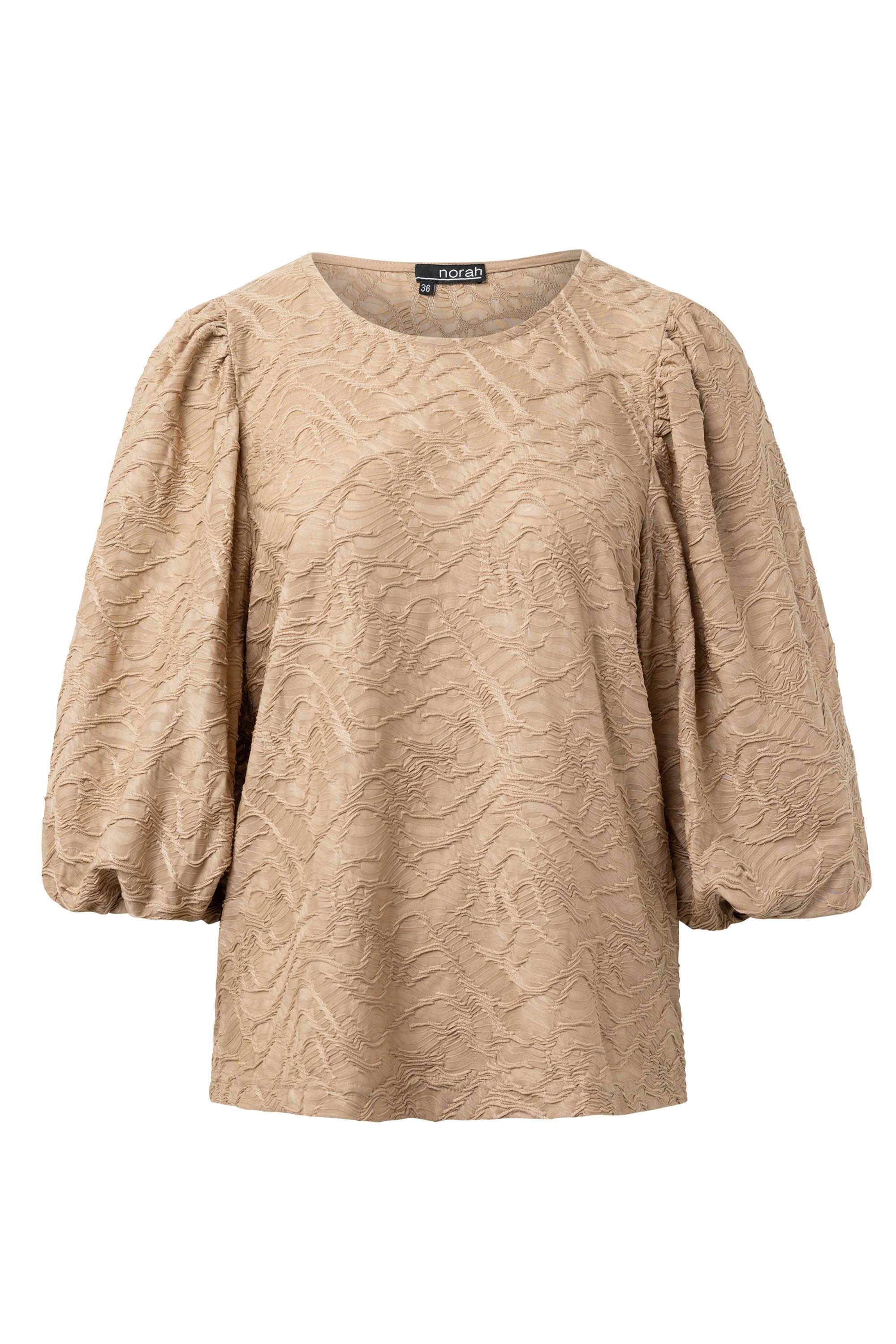 Norah Bruin shirt met structuur cognac 216321-280