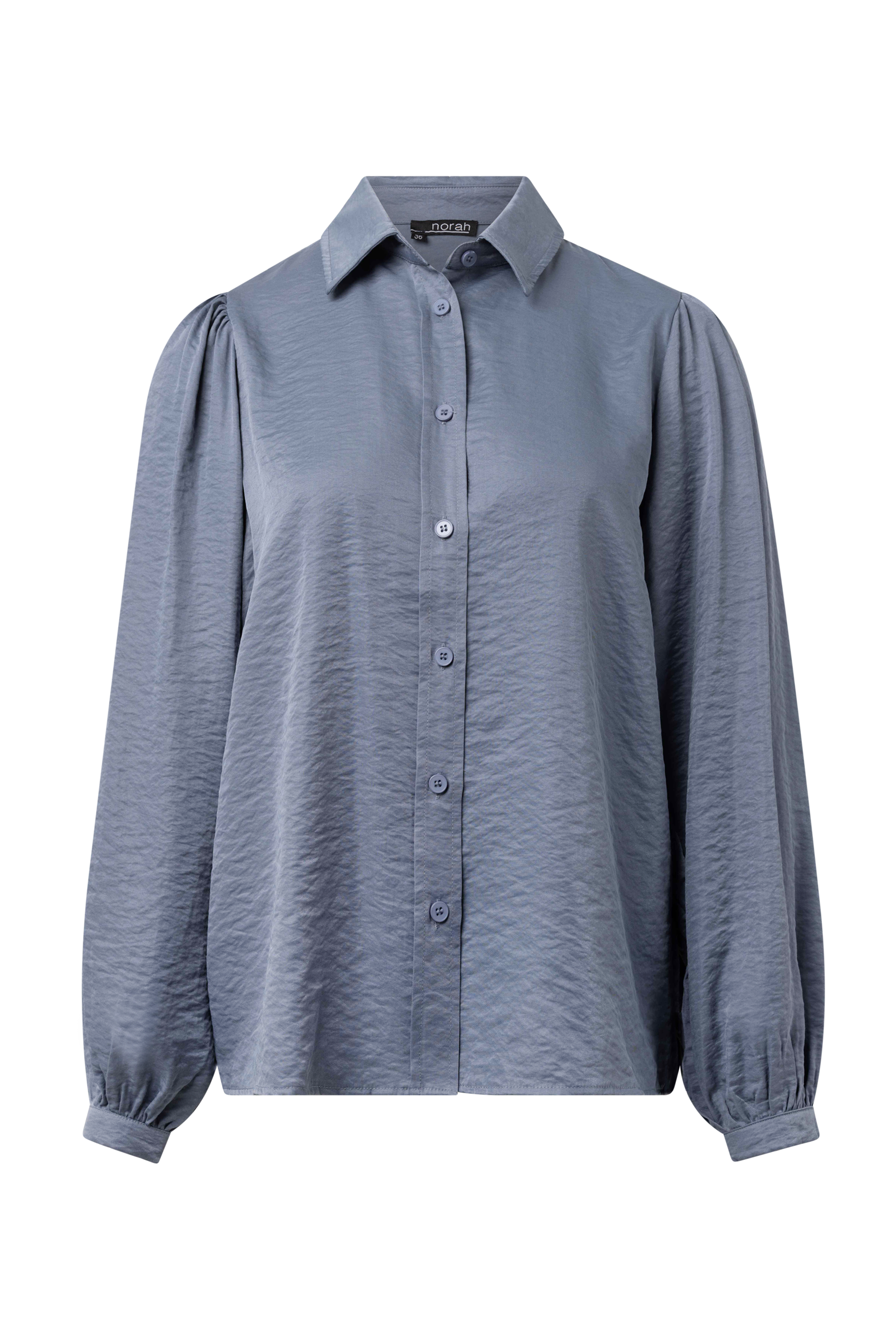 Norah Blauwe blouse met subtiele glans blue 216323-400