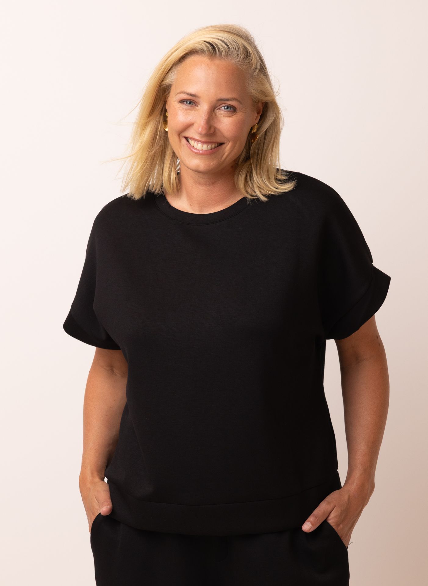 Norah Zwart shirt met splits black 216331-001-40
