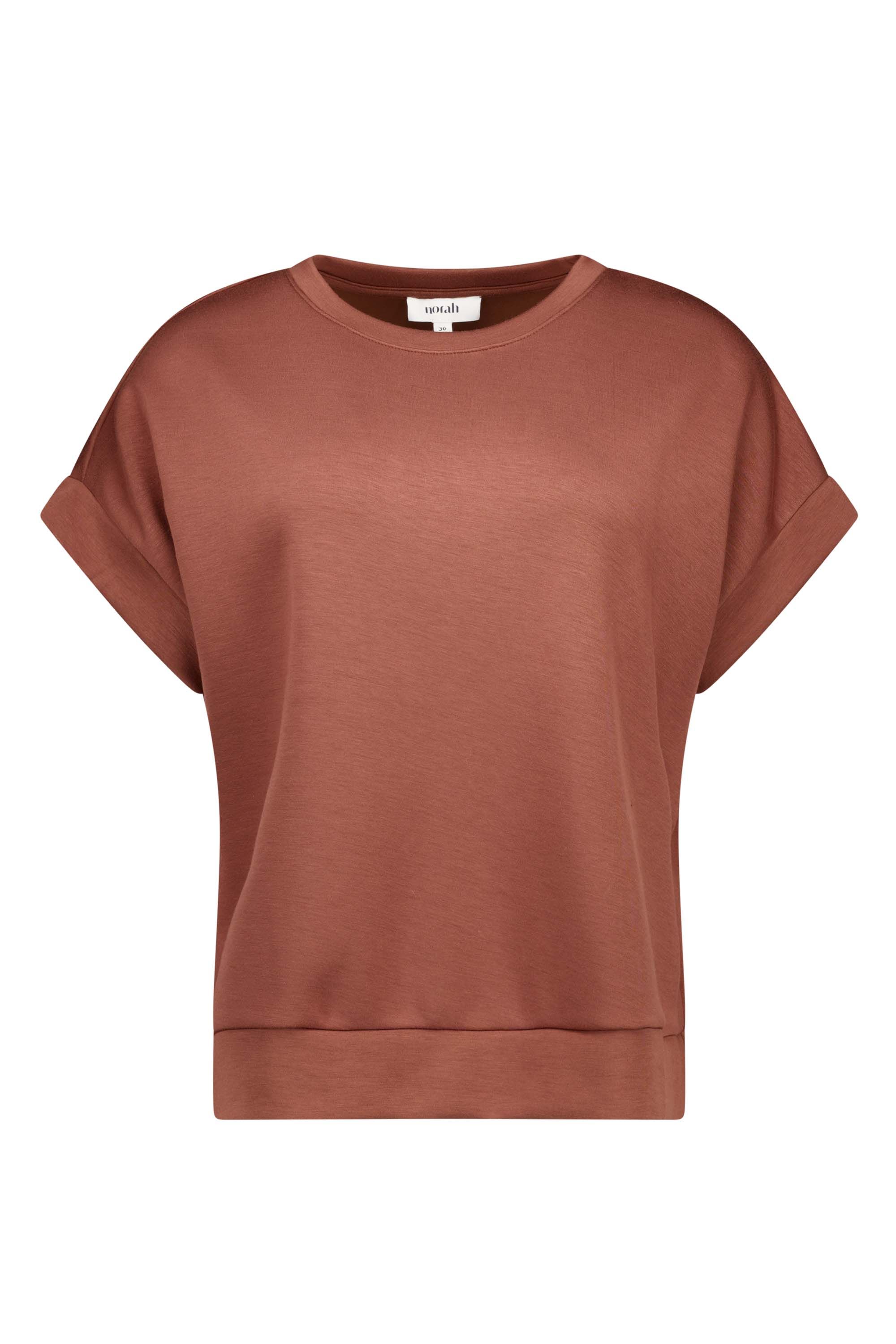 Norah Bruin shirt met splitten mocca 216331-202-44