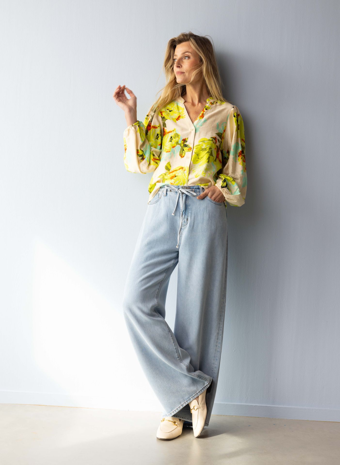 Norah Meerkleurige blouse lime multicolor 216344-501