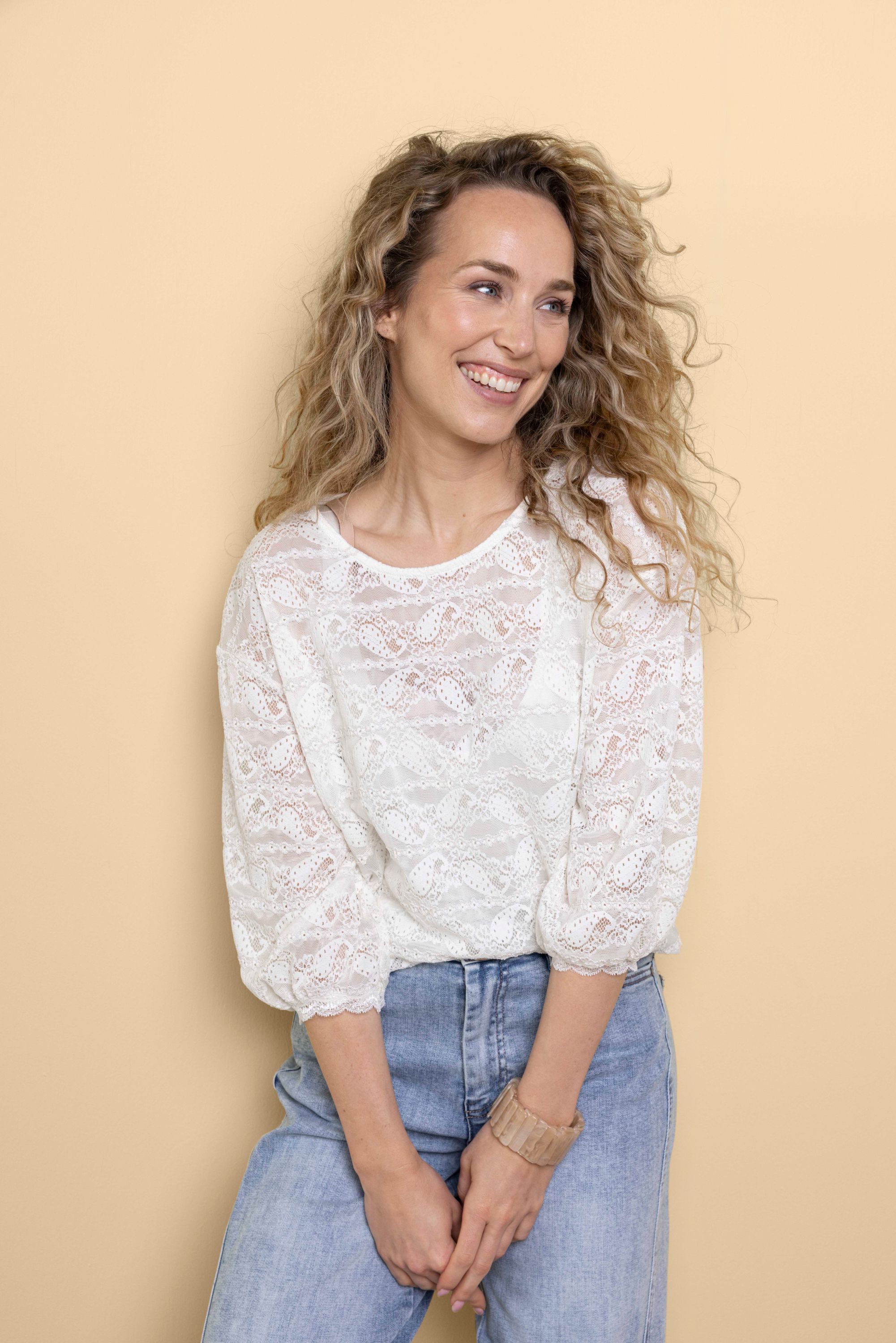 Norah Ecru kanten shirt ecru 216363-102