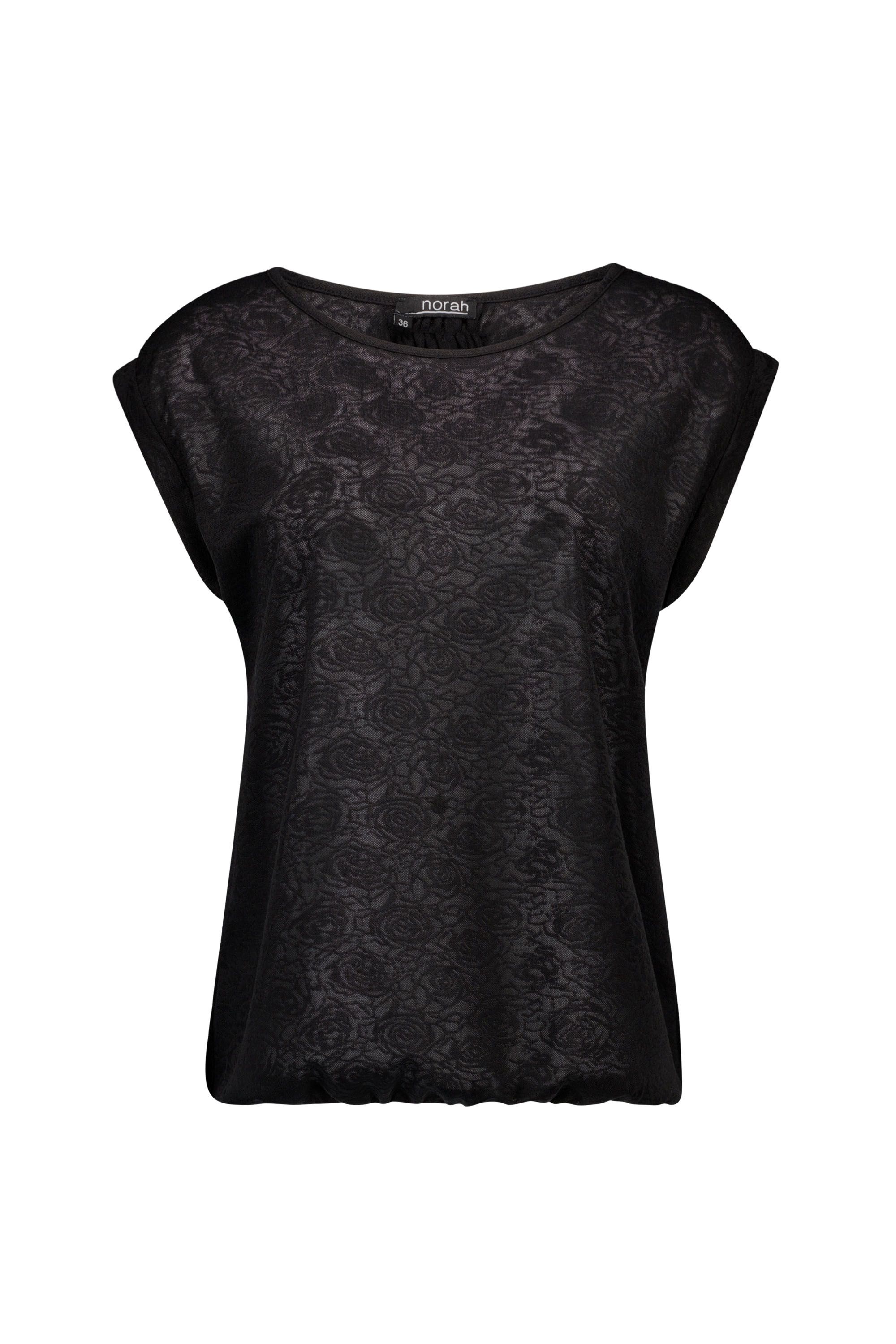 Norah Zwart shirt met bloemenstructuur black 216364-001