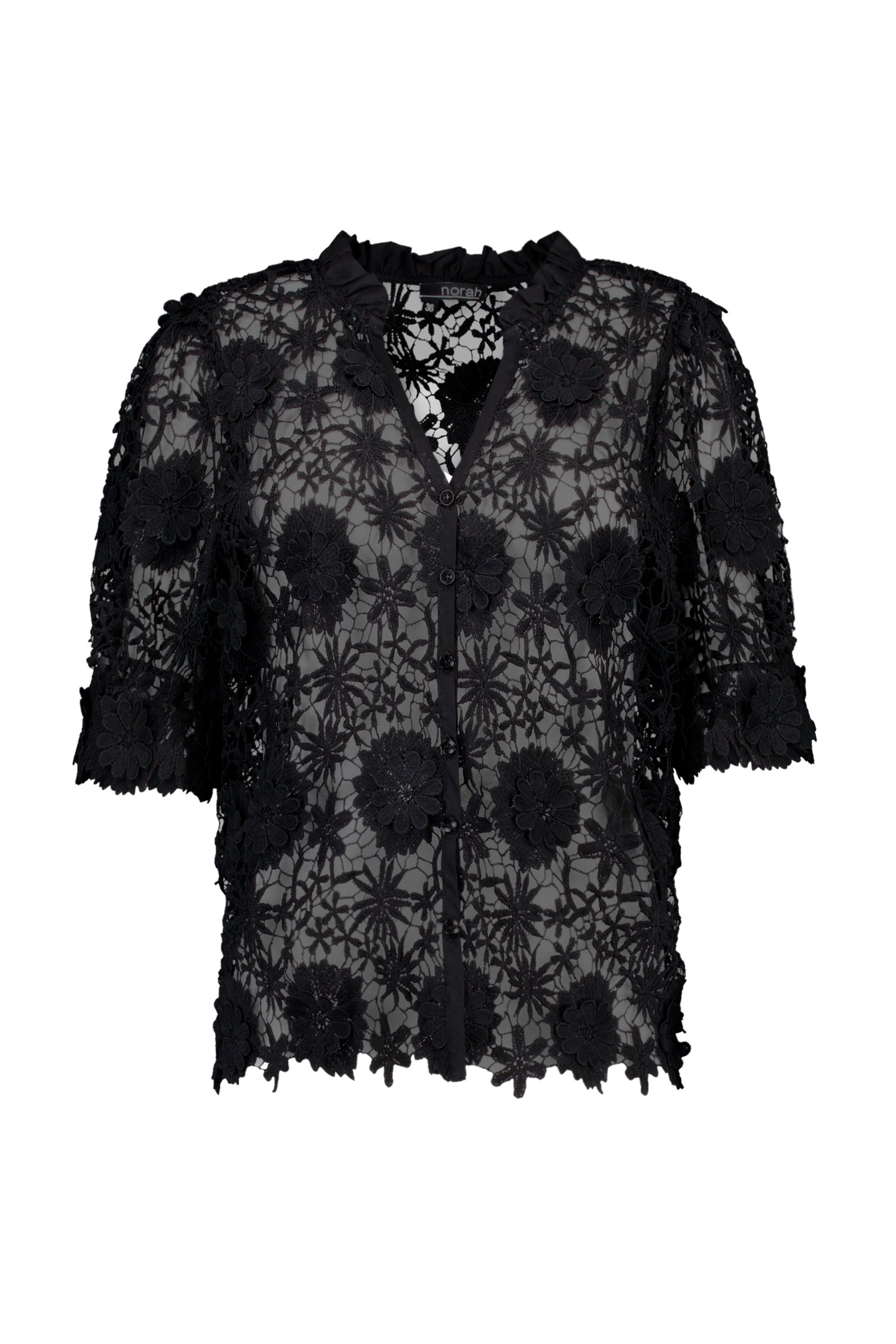 Norah Zwarte kanten blouse black 216365-001-36