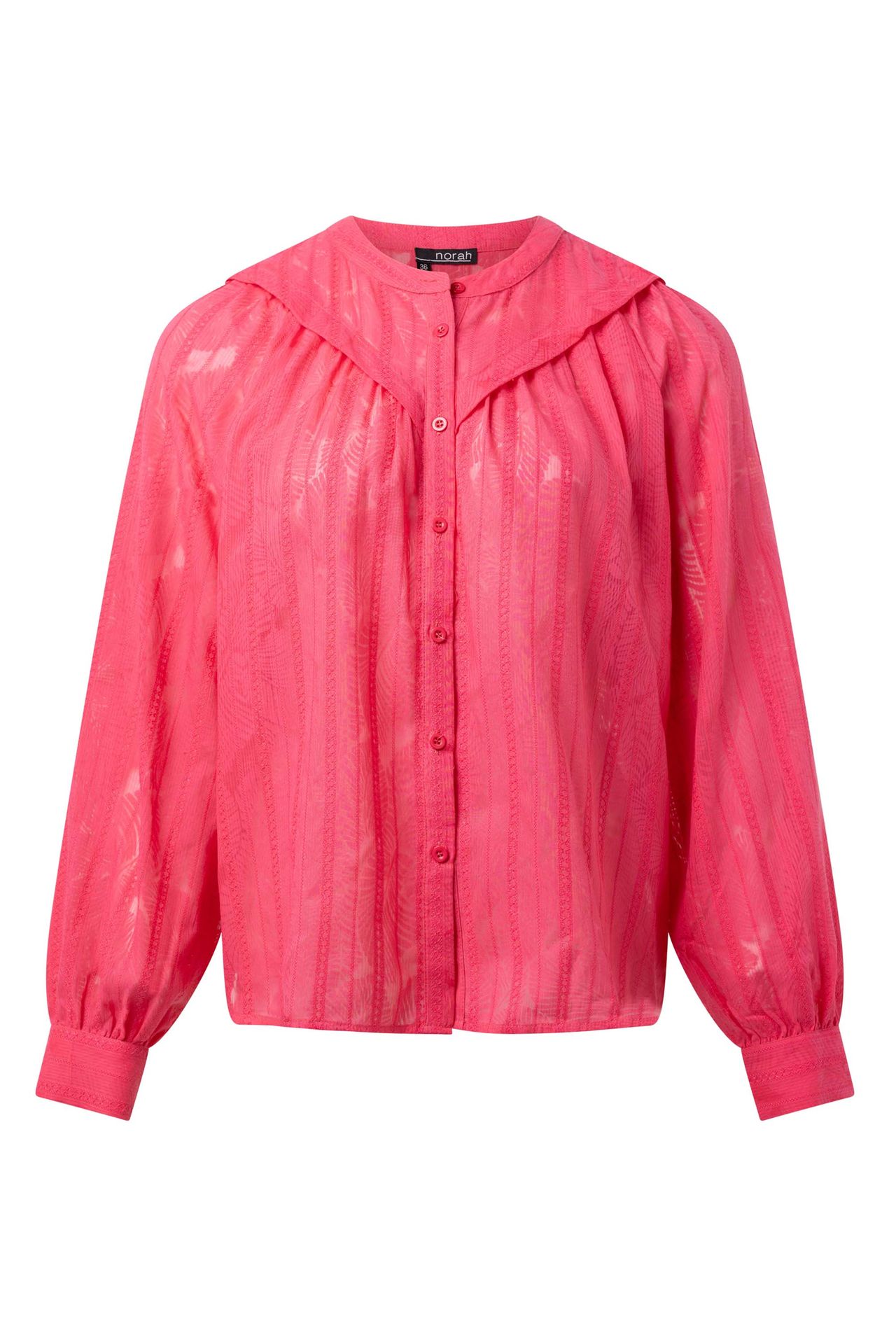 Norah Roze blouse met plooidetail pink 216367-900-34