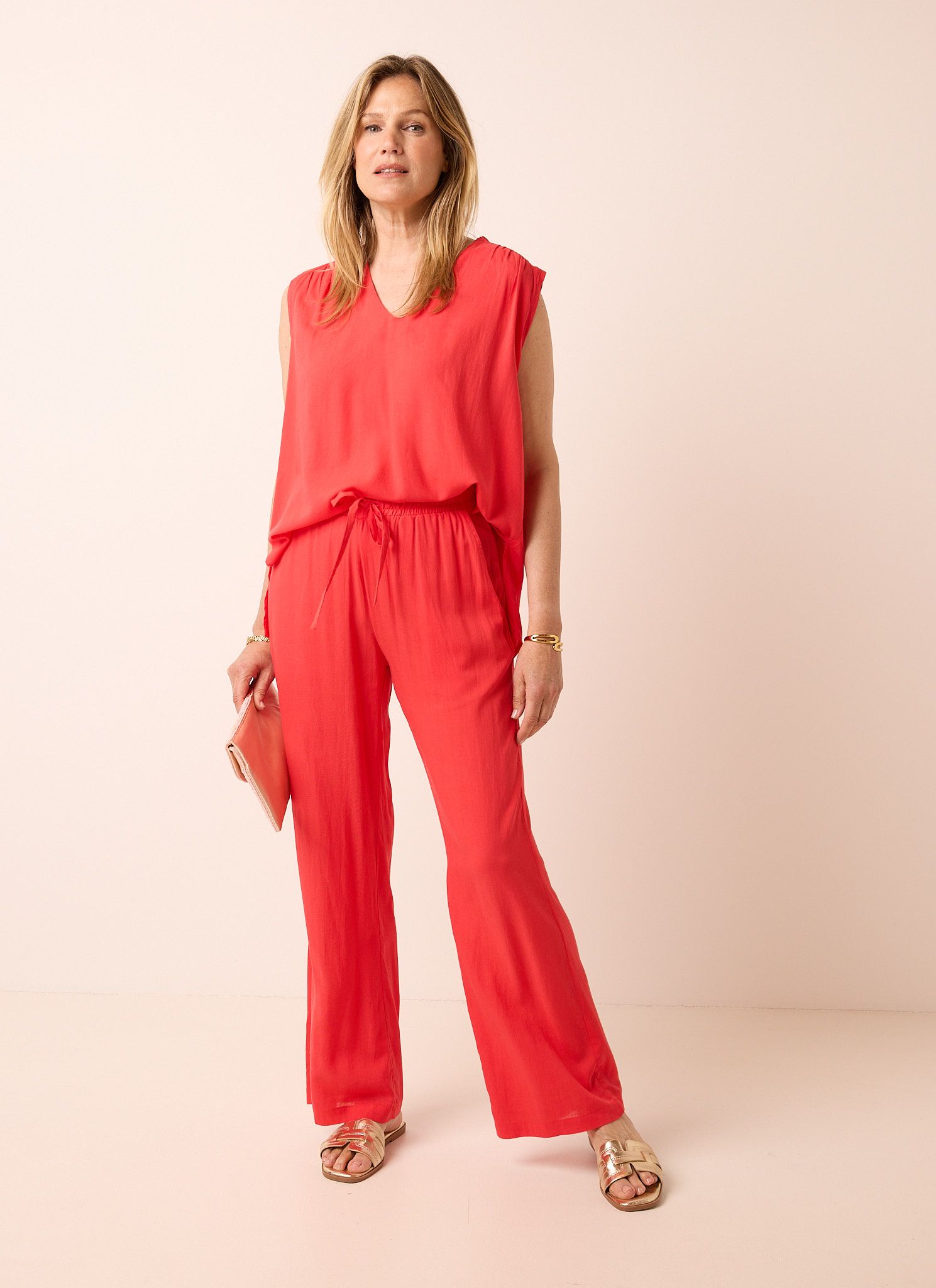 Norah Wide fit broek | Rood red 216368-600