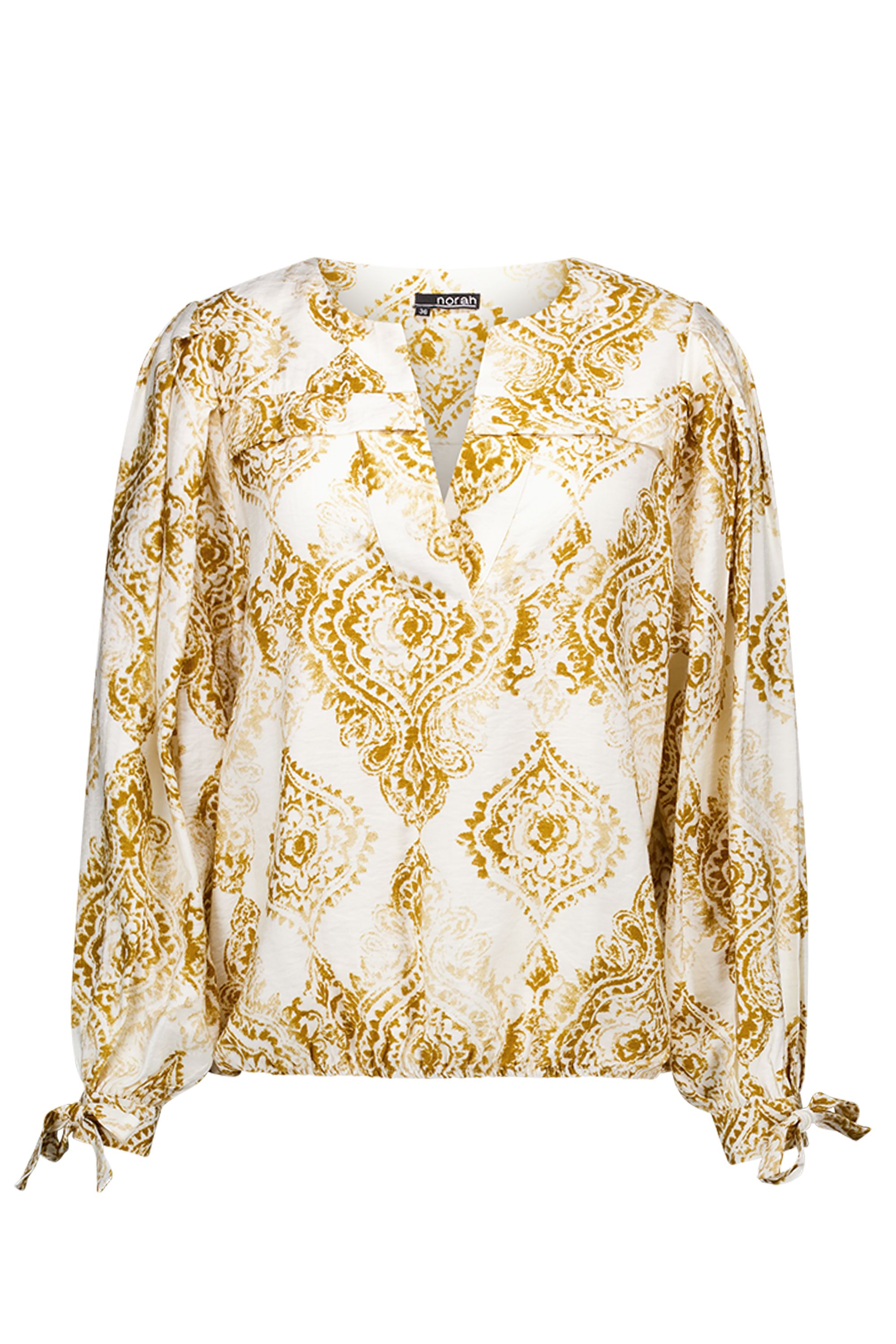 Norah Ecru blouse blouse met sierlijke print green/ecru 216371-541