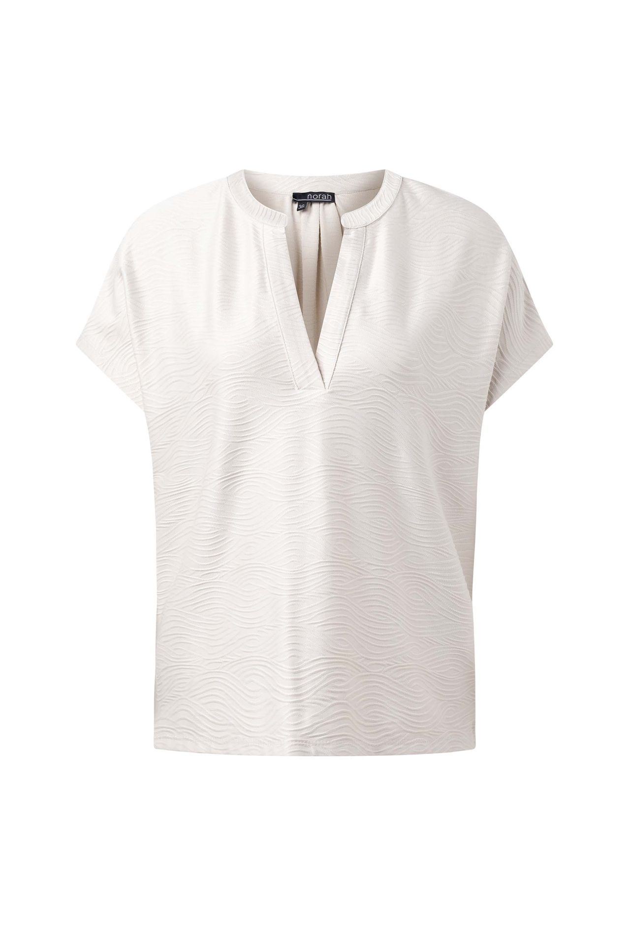 Norah Bruin/grijs shirt met structuur pebble stone 216382-055-34