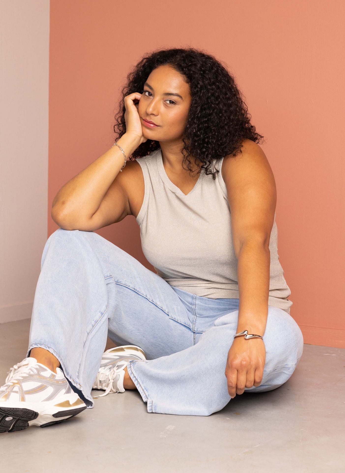 Norah Zandkleurige top sand 216398-110