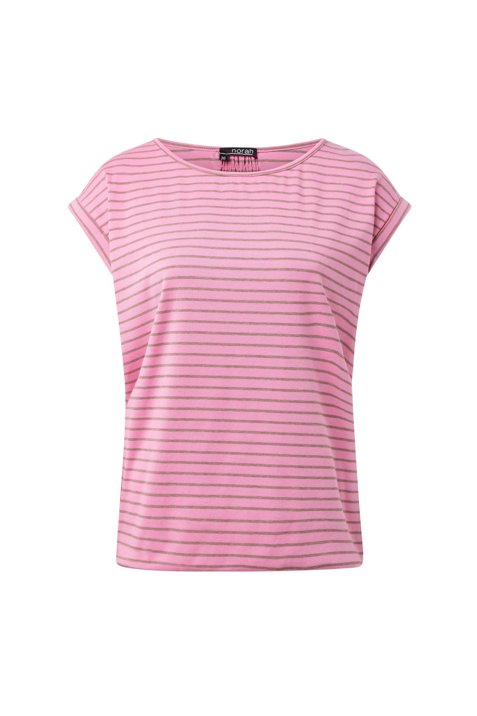 Norah Roze/bruin gestreept shirt pink/white 216401-931