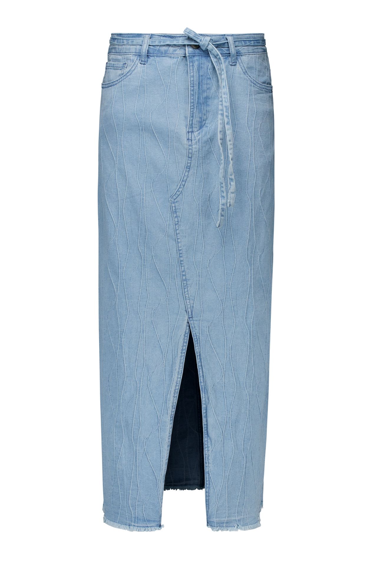 Norah Blauwe maxi denim rok met ceintuur light blue 216417-401