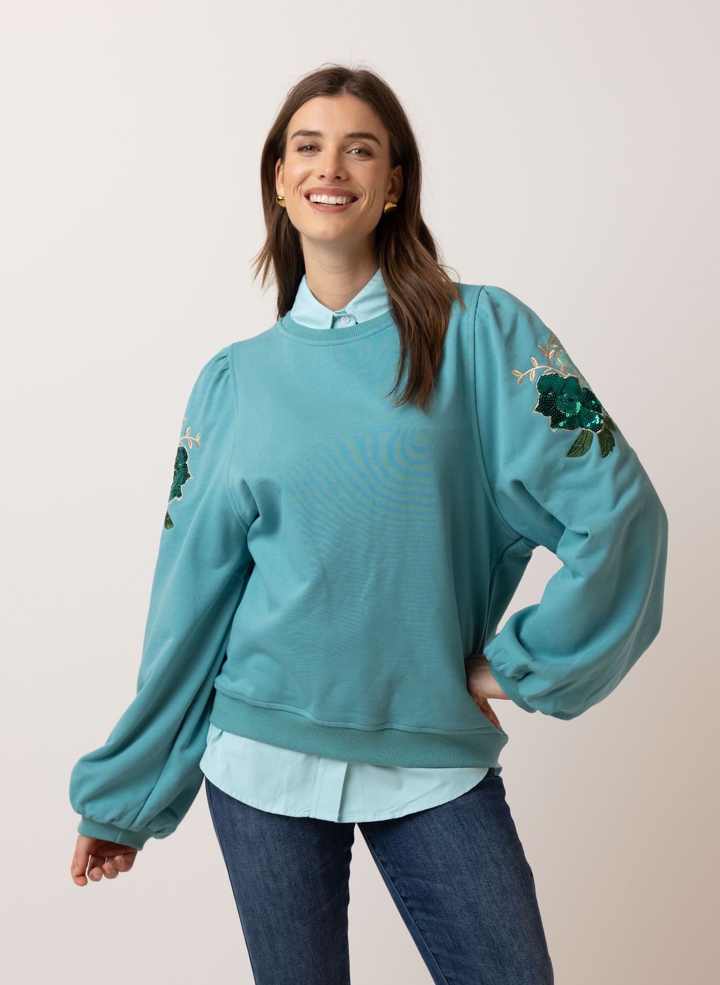 Norah Groene sweater jade multicolor 216420-573