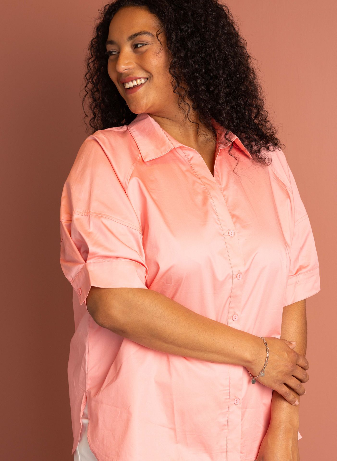Norah Koraalkleurige blouse coral 216421-706-42