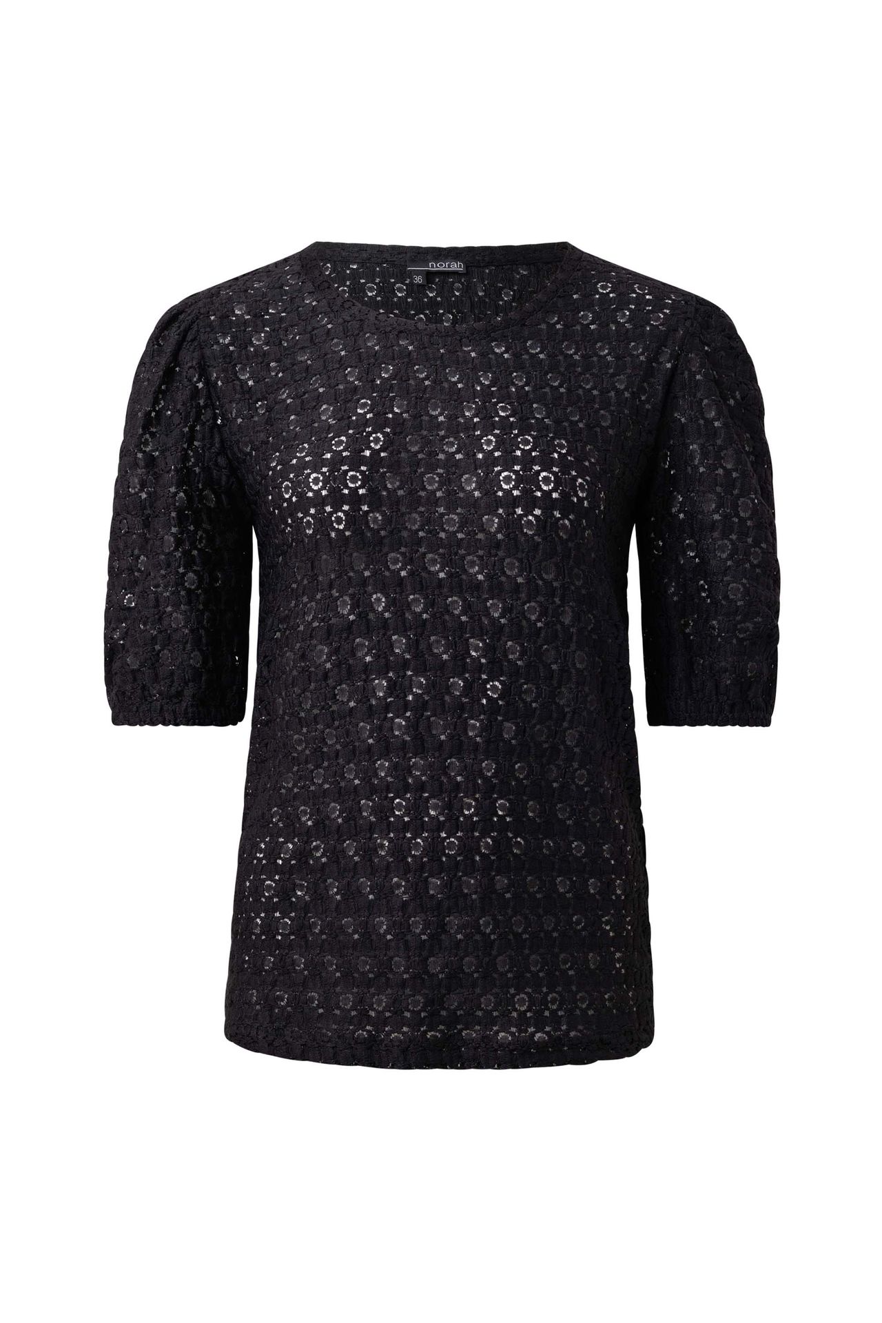 Norah Zwart kanten shirt black 216424-001