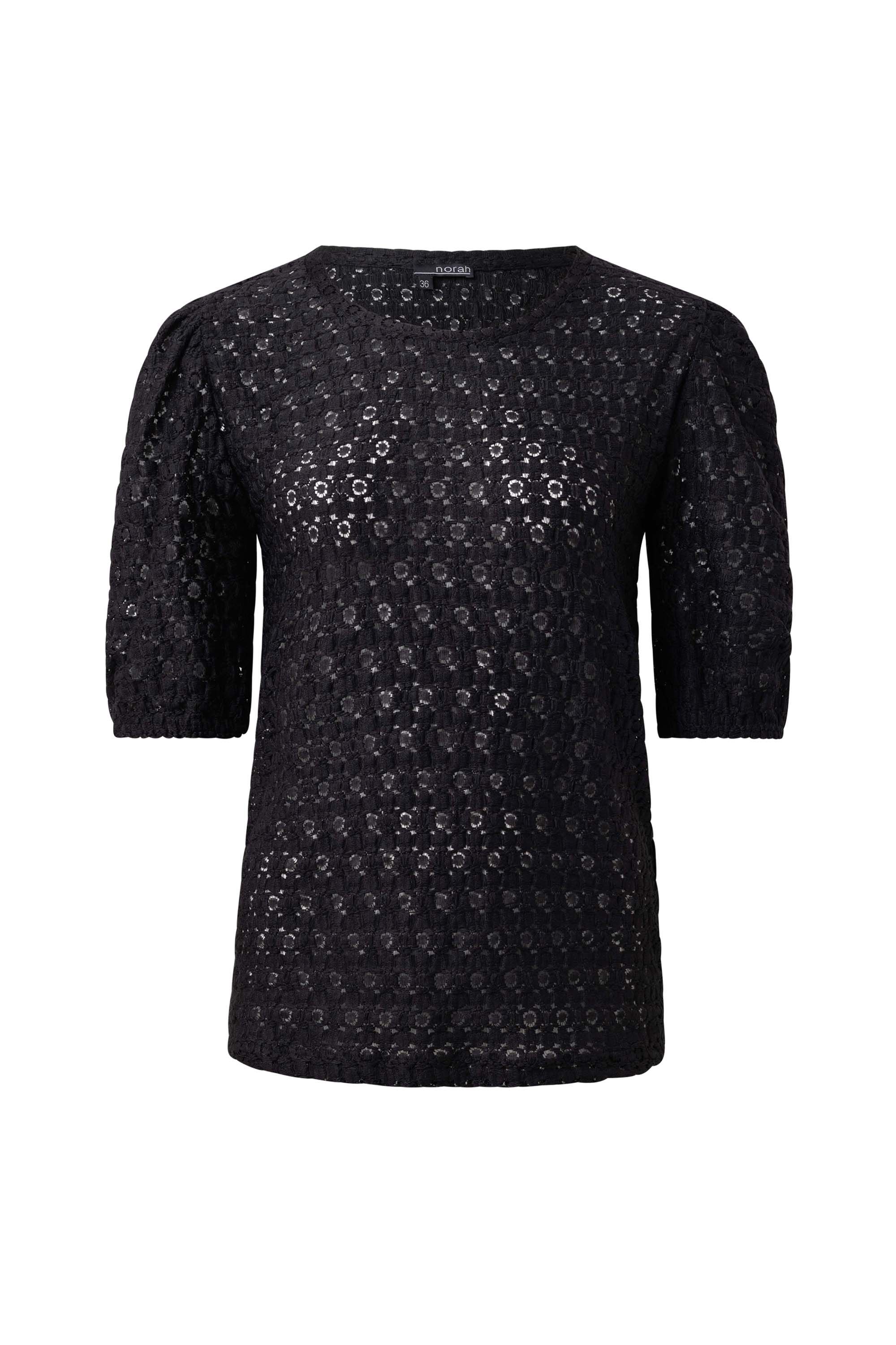 Norah Zwart kanten shirt black 216424-001