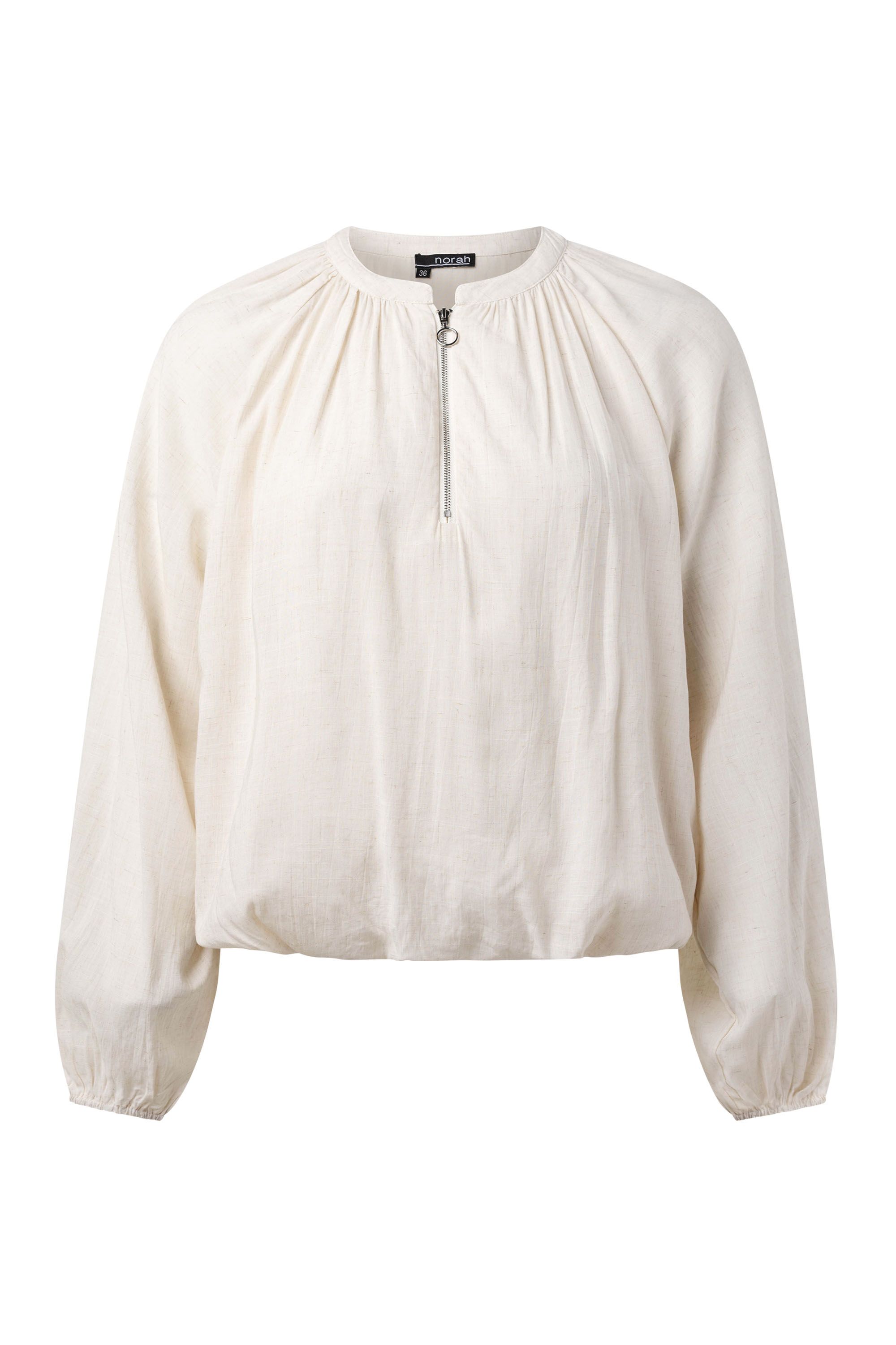 Norah Ecru blouse met plooidetail ecru 216449-102