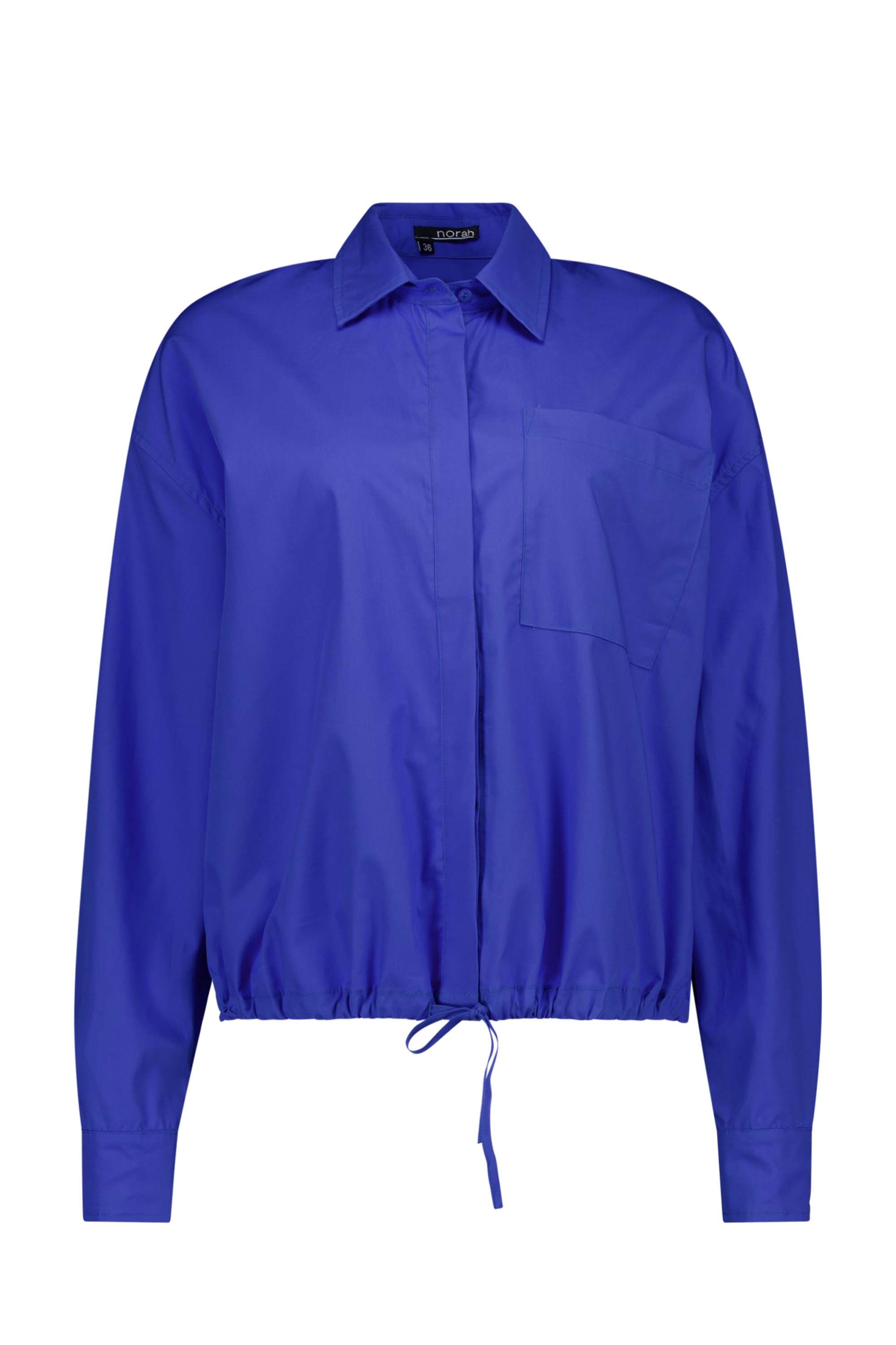 Norah Kobaltblauwe blouse met trekkoord cobalt 216475-468