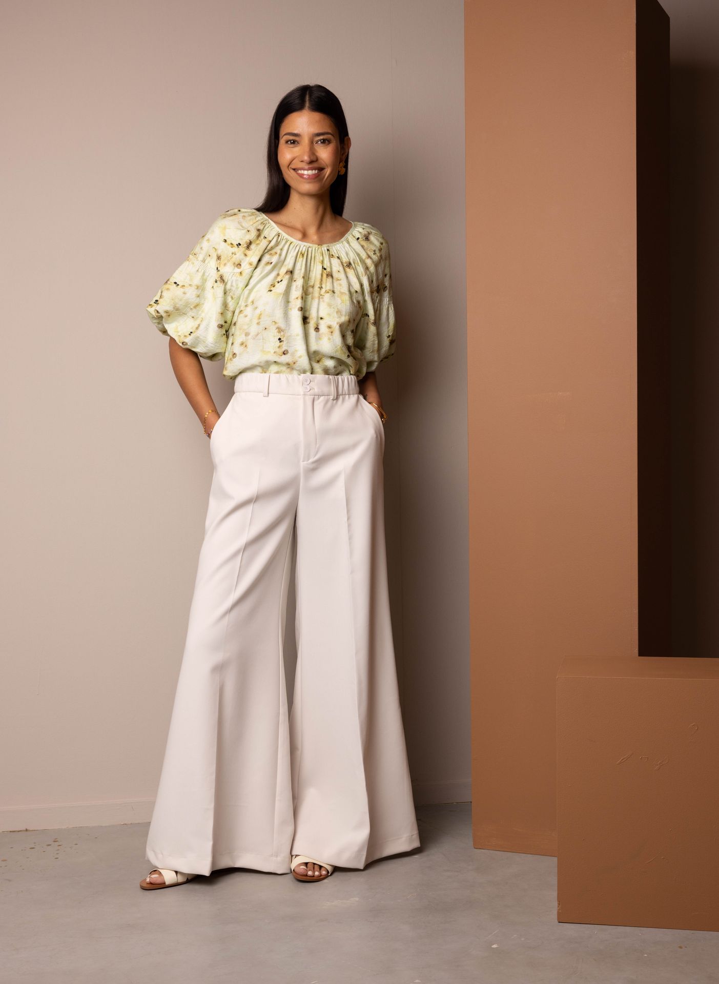 Norah Meerkleurige blouse lime multicolor 216481-501