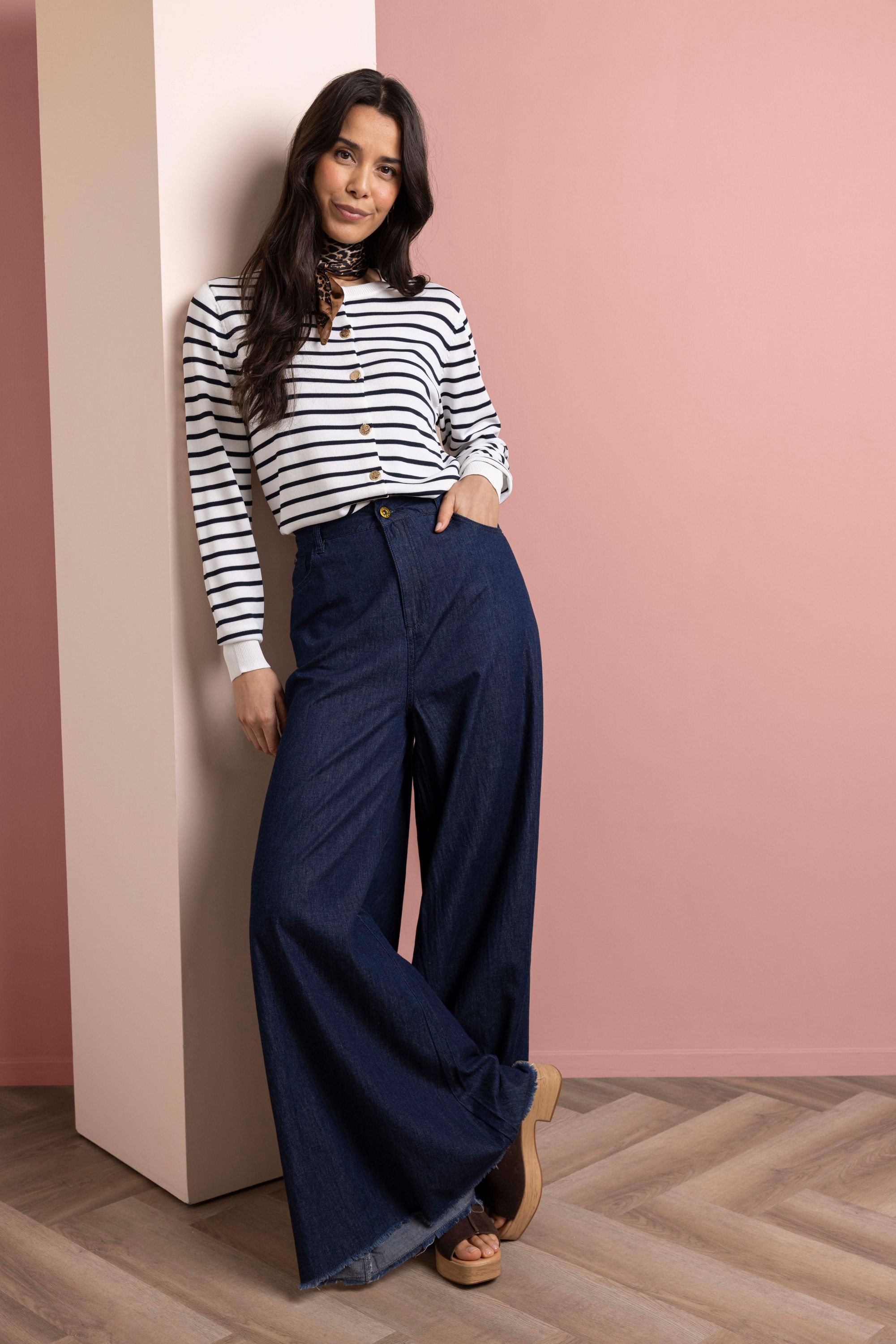 Norah Wide jeans | Donkerblauw | L32 dark blue 216493-499