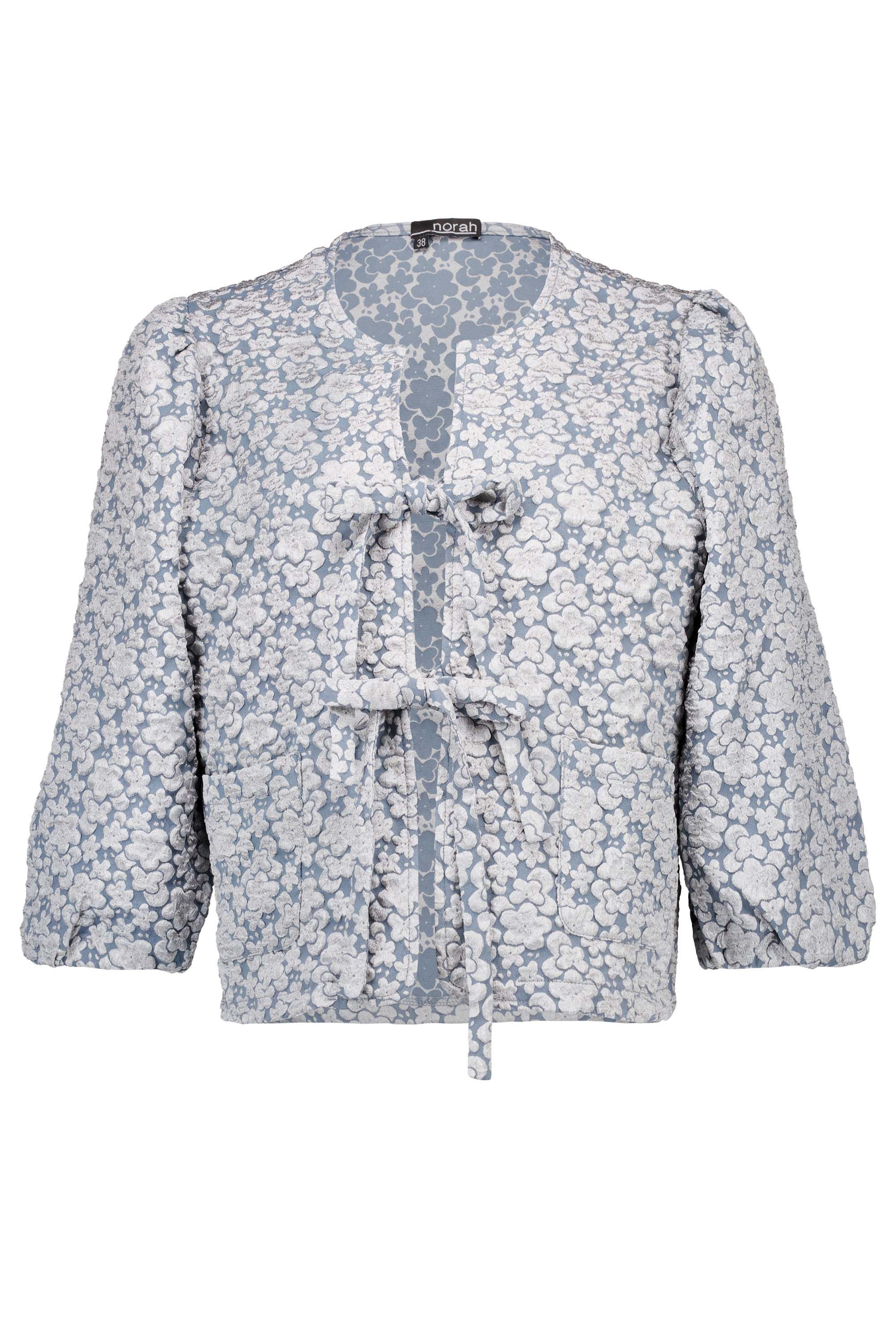 Norah Blauwe blouse met strikjes denim blue 216506-472-34
